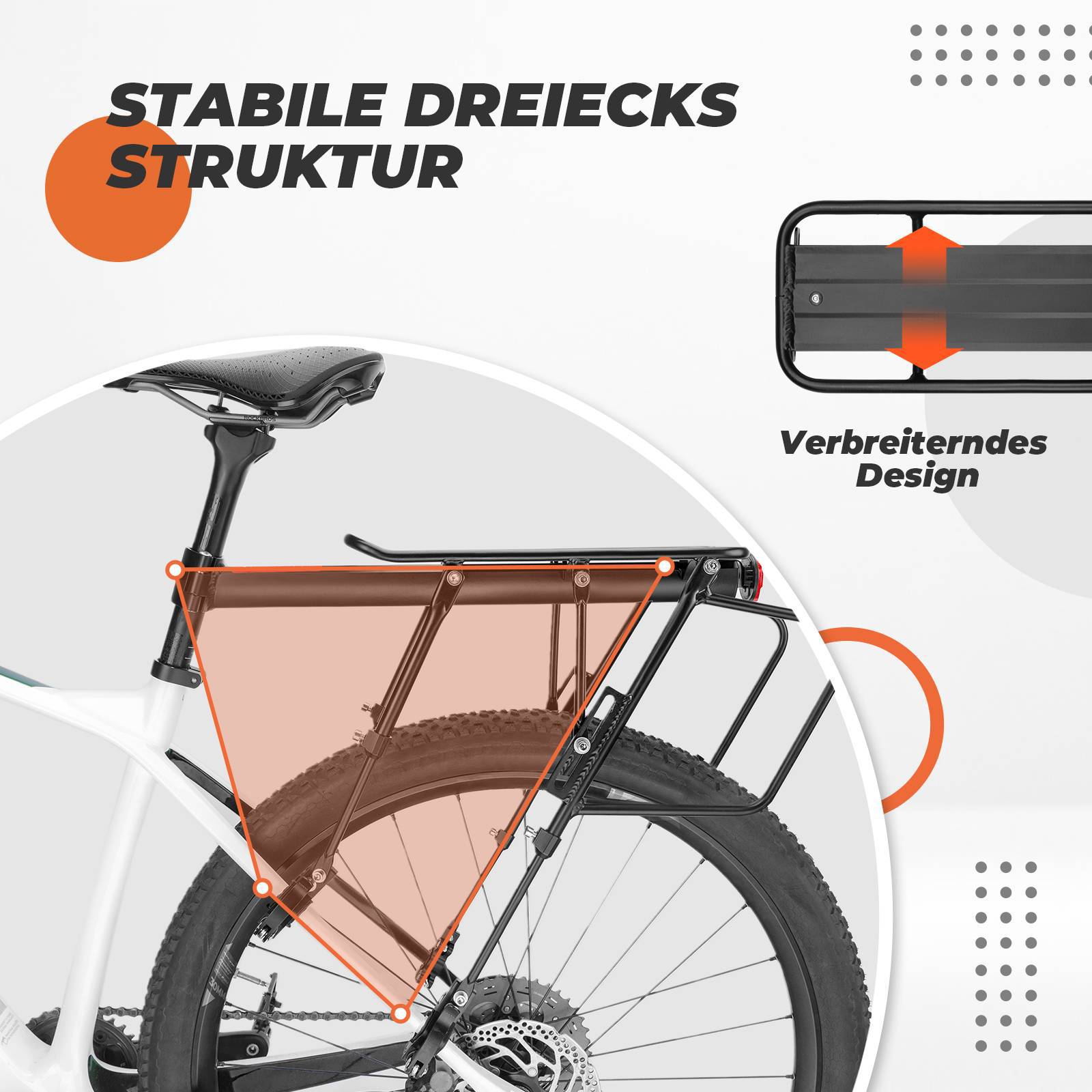 ROCKBROS Fahrrad Gepäckträger Verstellbar mit Schnellspanner Reflektor - Fahrradgepäckträger ROCKBROS - EU - NooMii