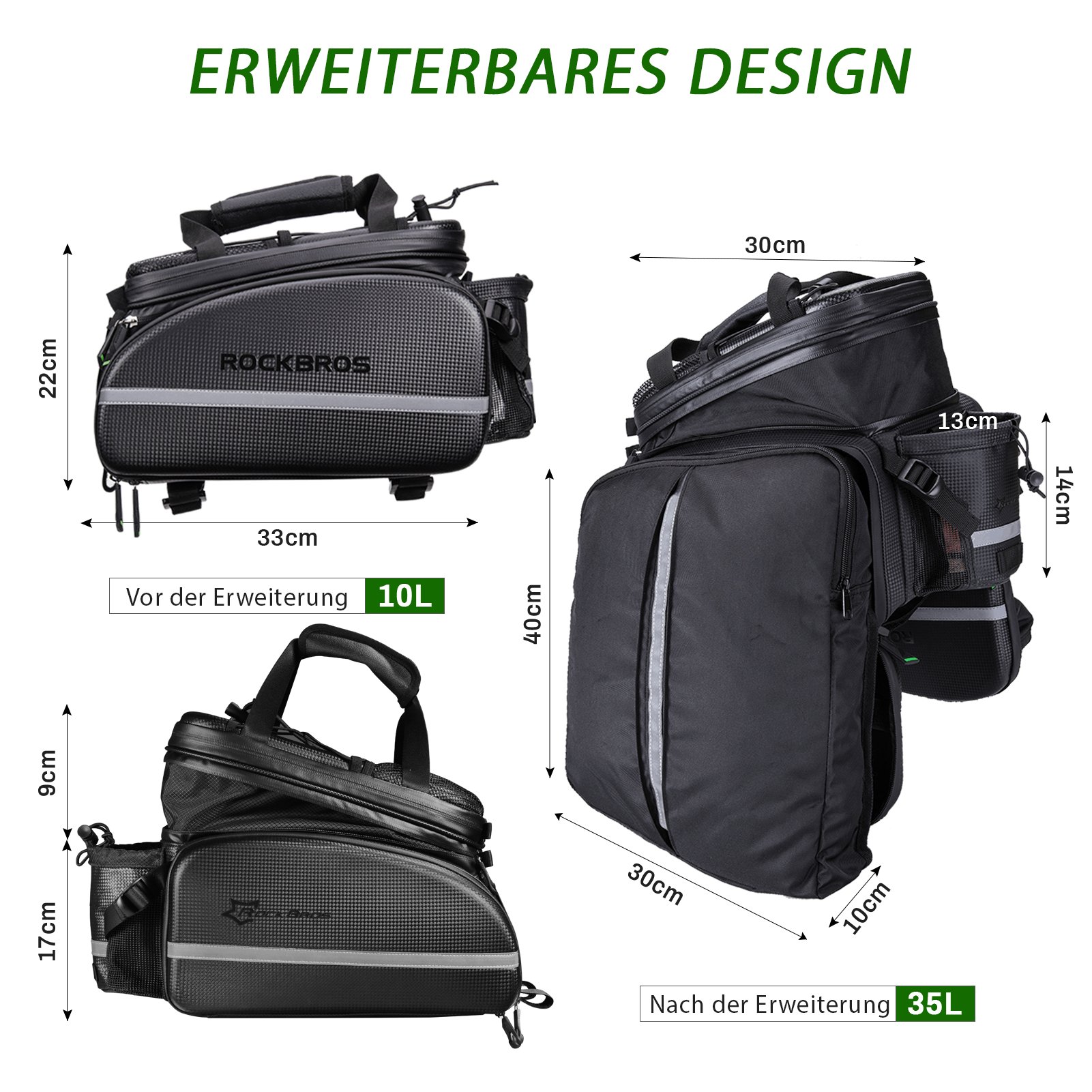 ROCKBROS Fahrrad Gepäckträgertasche 10 - 35L Wasserdicht Transporttasche - Fahrradtaschen ROCKBROS - EU - NooMii