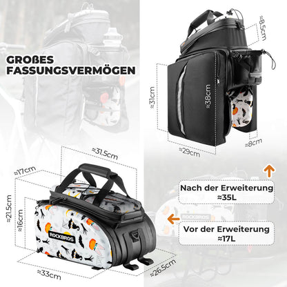 ROCKBROS Fahrrad Gepäckträgertasche 17 - 35L mit Regenhülle - Fahrradtaschen ROCKBROS - EU - NooMii