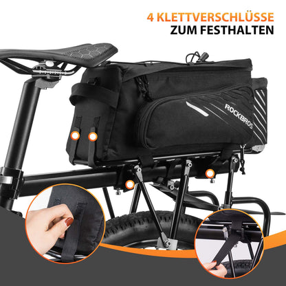 ROCKBROS Fahrrad Gepäckträgertasche Schwarz 9 - 12L mit 2 faltbare Seitentaschen - Fahrradtaschen ROCKBROS - EU - NooMii