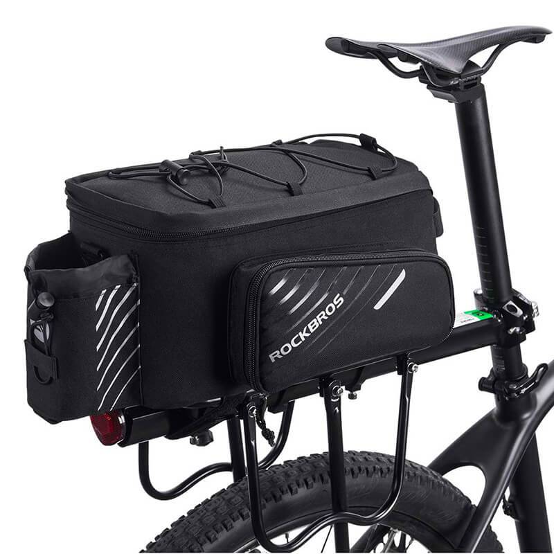 ROCKBROS Fahrrad Gepäckträgertasche Schwarz 9 - 12L mit 2 faltbare Seitentaschen - Fahrradtaschen ROCKBROS - EU - NooMii