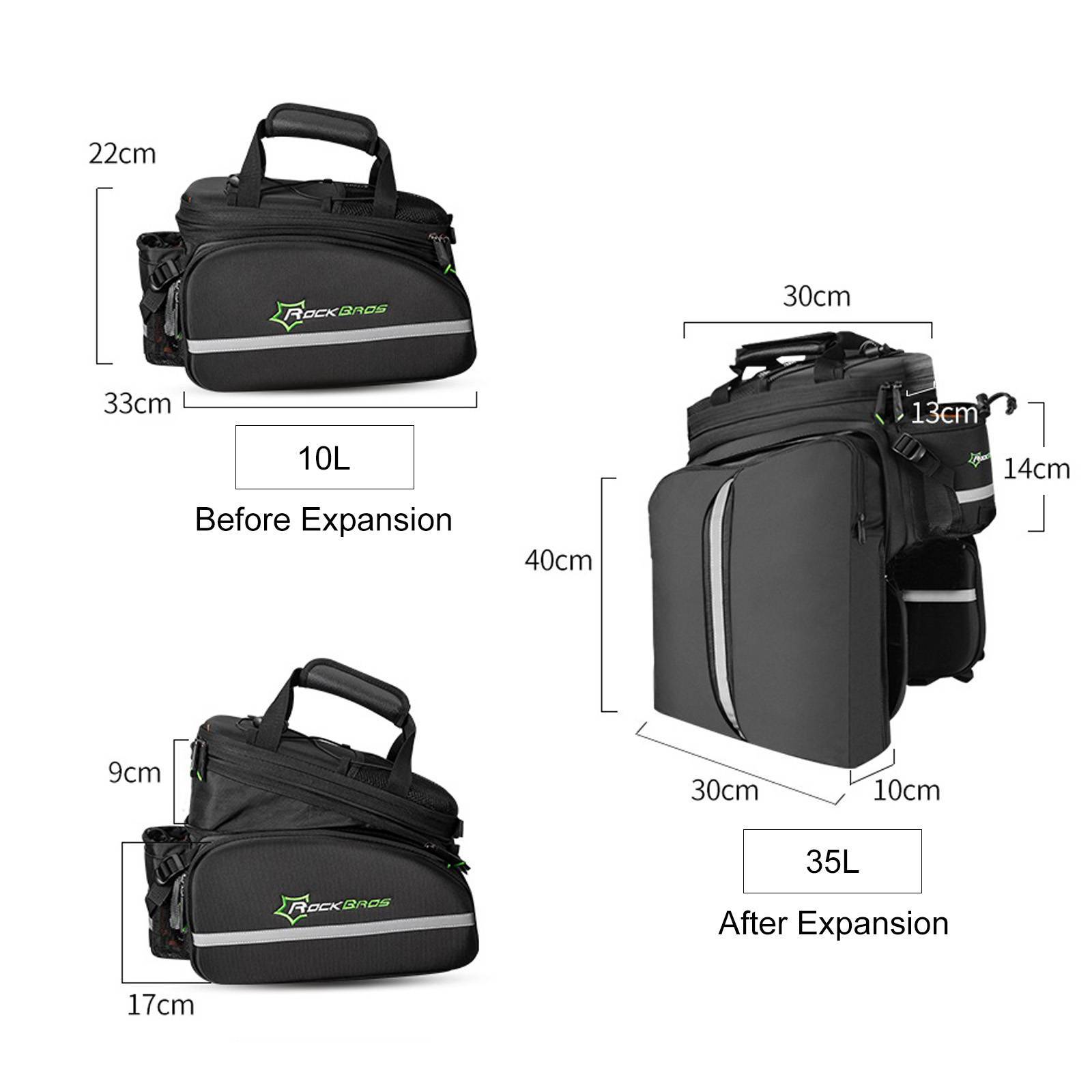 ROCKBROS Fahrrad Gepäckträgertasche wasserdichte mit Regenschutz 17 - 35L - Fahrradtaschen ROCKBROS - EU - NooMii