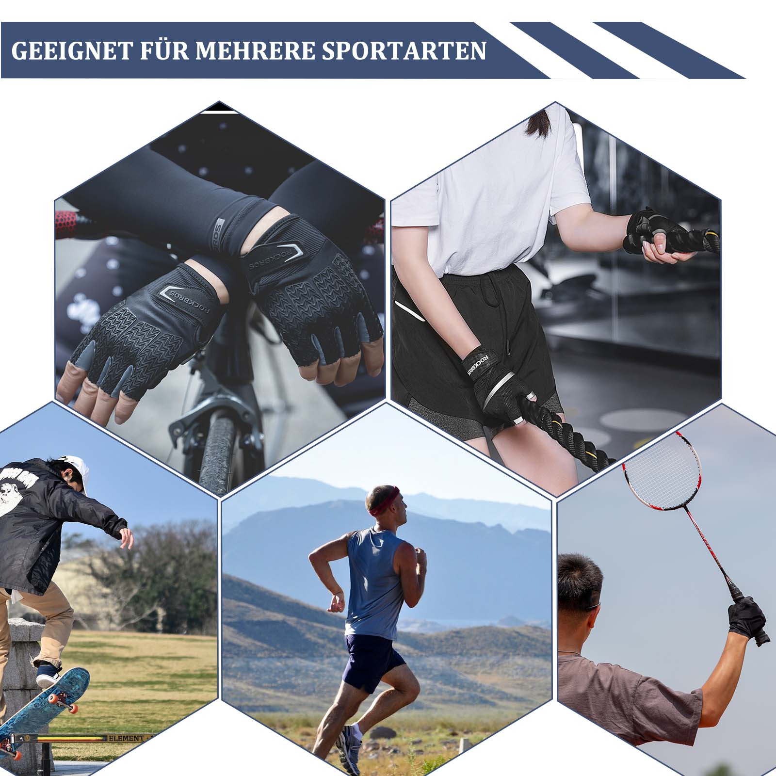 ROCKBROS Fahrrad Handschuhe Damen Herren Halbfinger Fahrradhandschuhe - Fahrradhandschuhe ROCKBROS - EU - NooMii