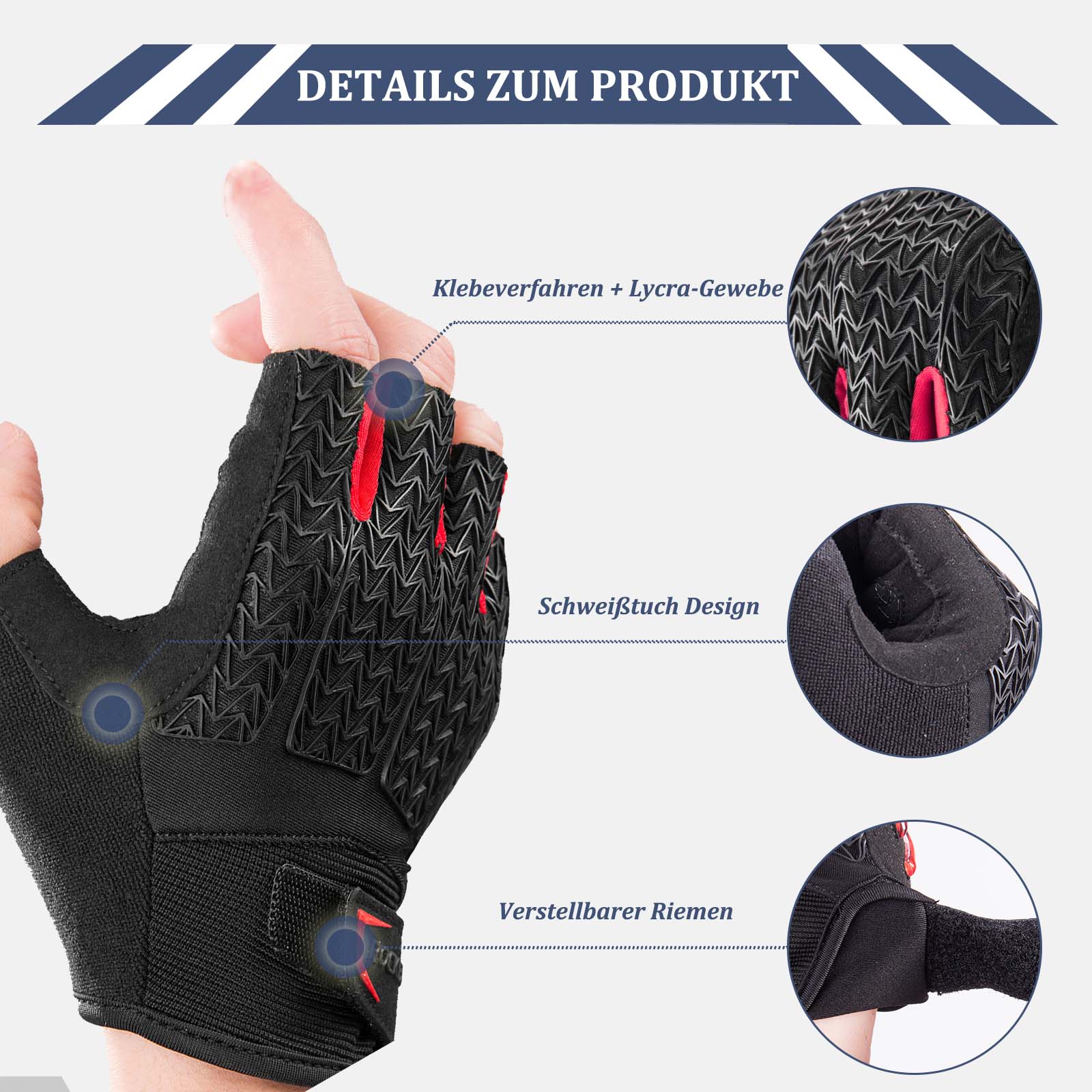 ROCKBROS Fahrrad Handschuhe Damen Herren Halbfinger Fahrradhandschuhe - Fahrradhandschuhe ROCKBROS - EU - NooMii