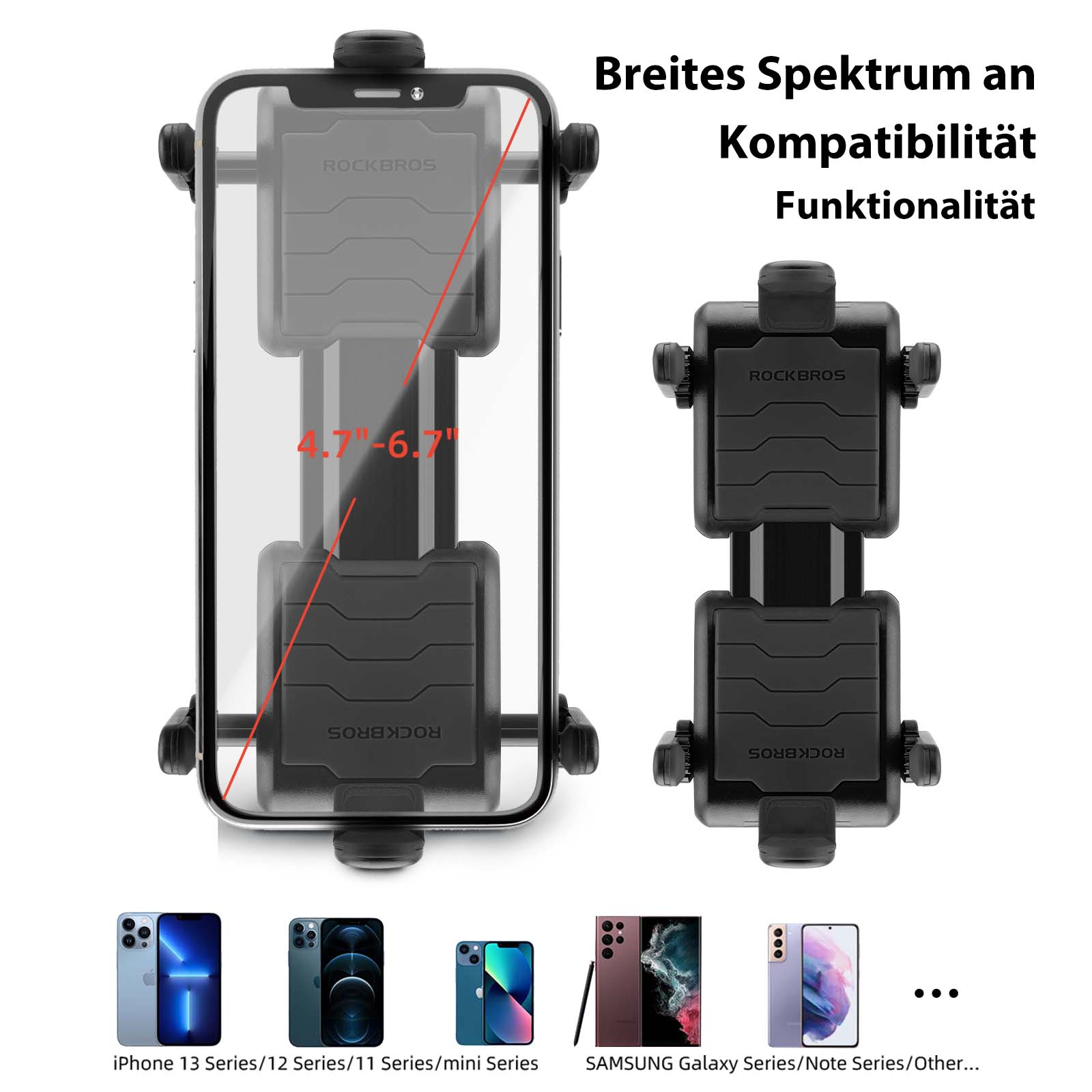 ROCKBROS Fahrrad Handyhalterung 360°Drehbar Motorrad Halterung - Fahrrad Handyhalterung ROCKBROS - EU - NooMii