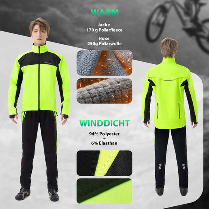 ROCKBROS Fahrrad Jacke & Hose Winter Fahrradanzug Leuchtendes Grün - Fahrradanzug ROCKBROS - EU - NooMii