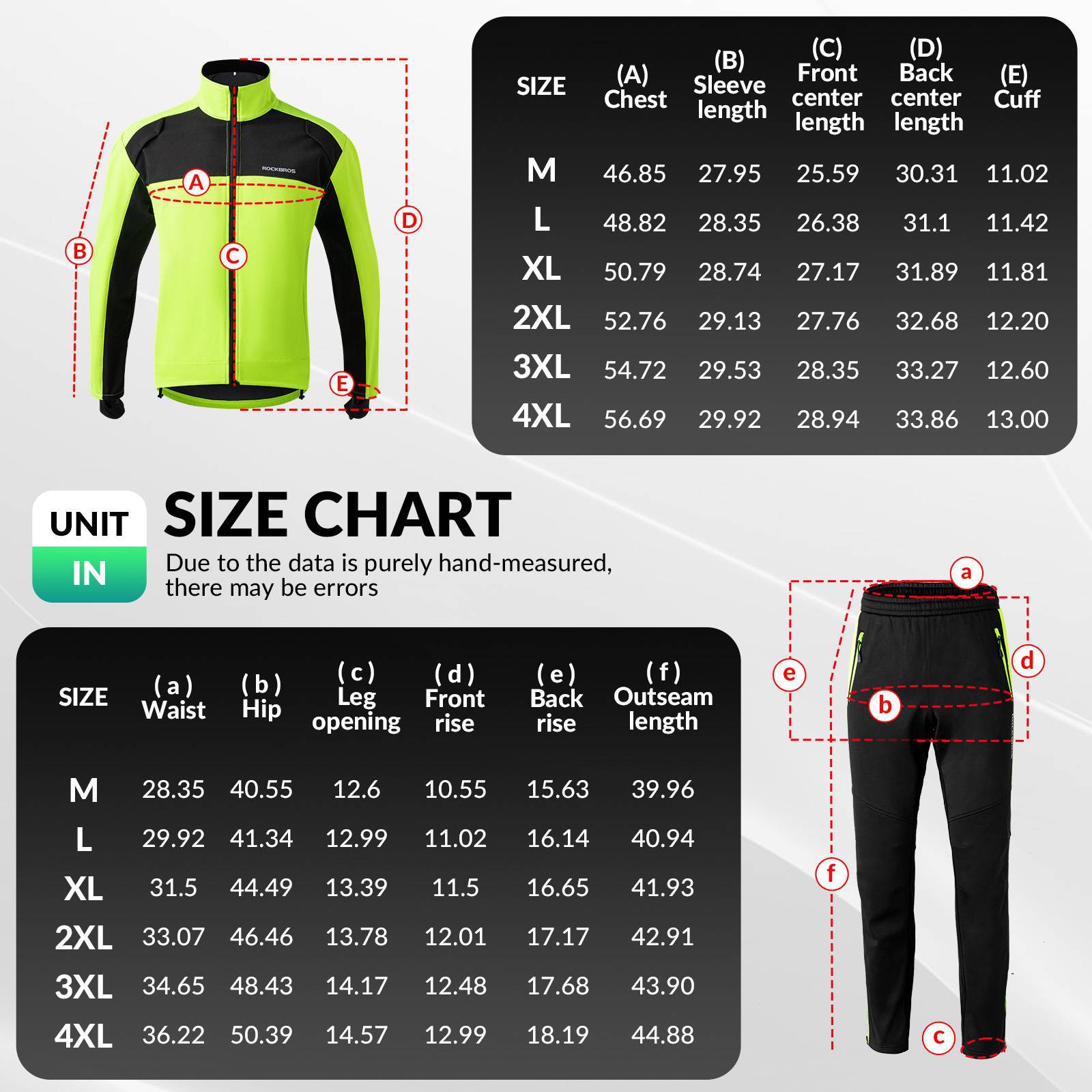 ROCKBROS Fahrrad Jacke & Hose Winter Fahrradanzug Leuchtendes Grün - Fahrradanzug ROCKBROS - EU - NooMii