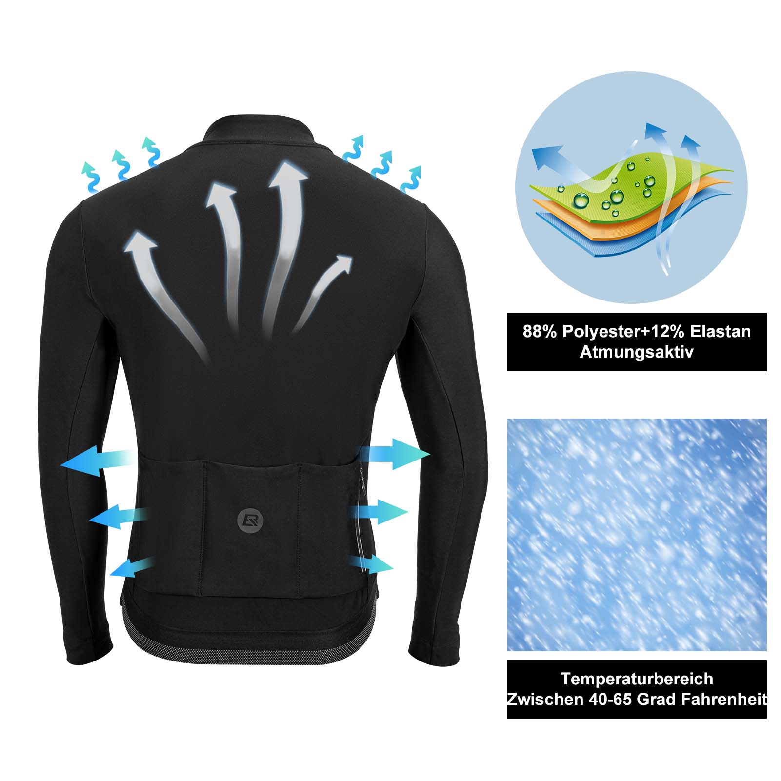 ROCKBROS Fahrrad Jacke Winter Winddichte Fahrradbekleidung Sportlich - Fahrradjacke ROCKBROS - EU - NooMii