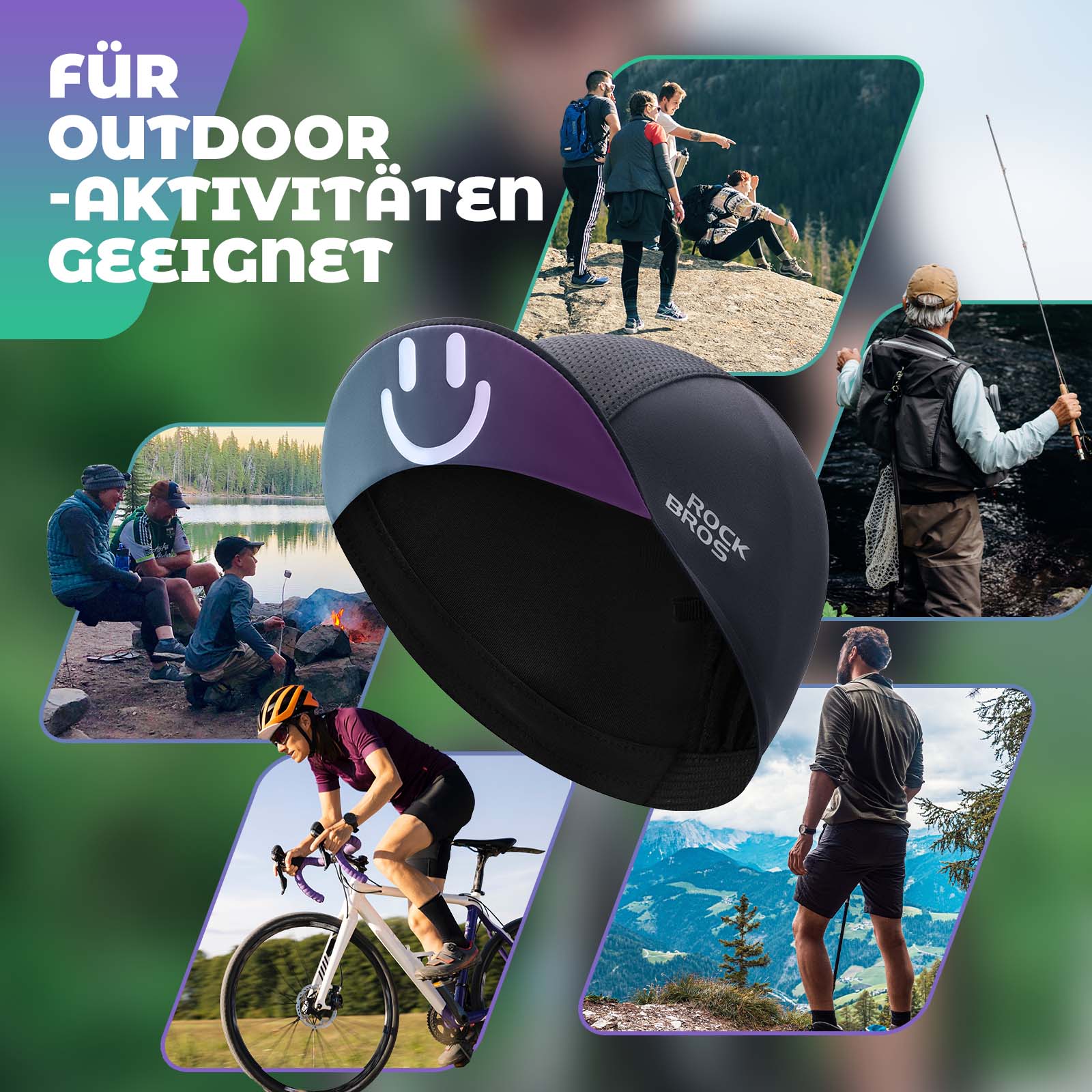 ROCKBROS Fahrrad Kappe Sommer Anti - Schweiß Leichte Radmütze Unisex - Fahrrad Mütze ROCKBROS - EU - NooMii