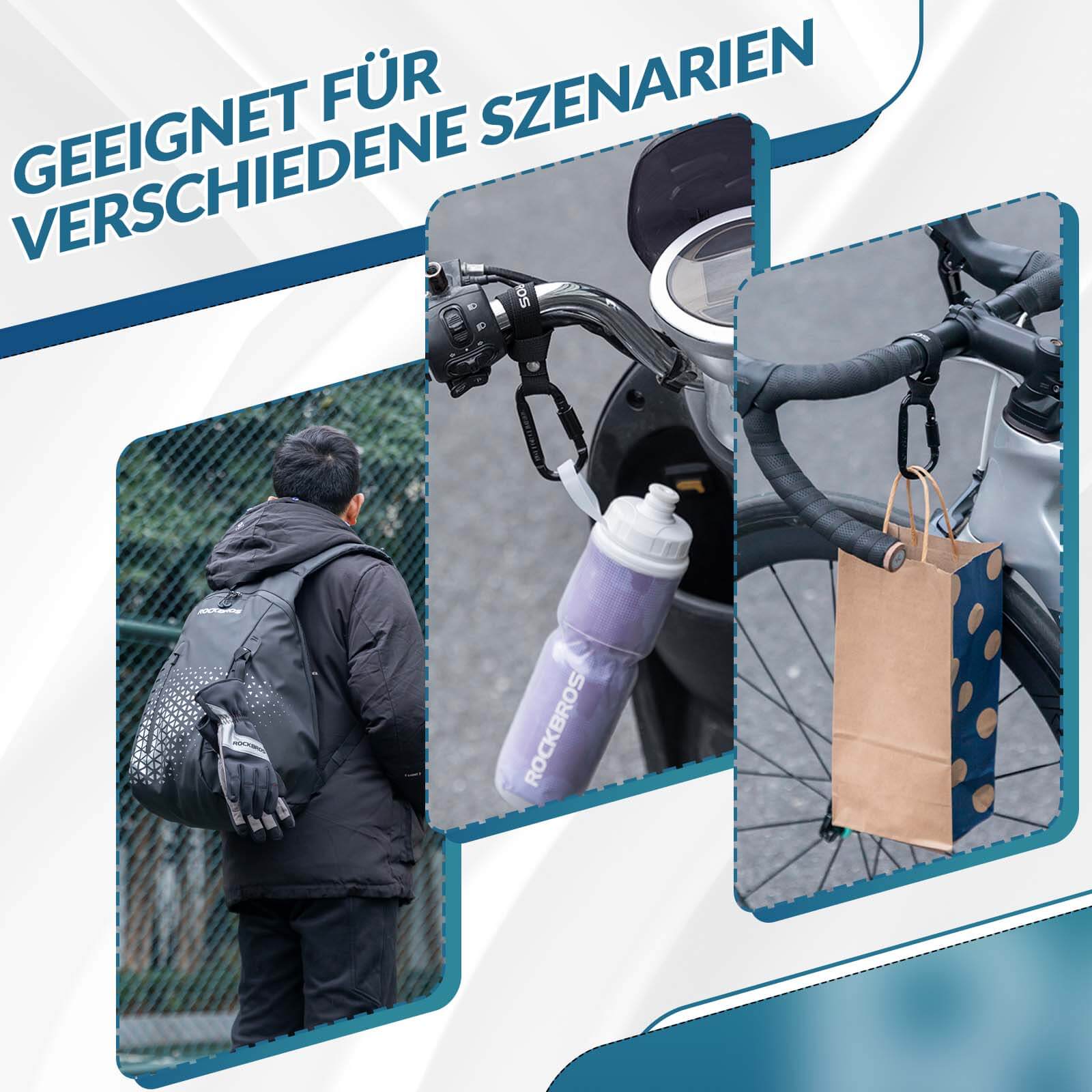 ROCKBROS Fahrrad Karabinerhaken Multifunktional mit Strapazierfähigem Gurt - ROCKBROS - EU - NooMii