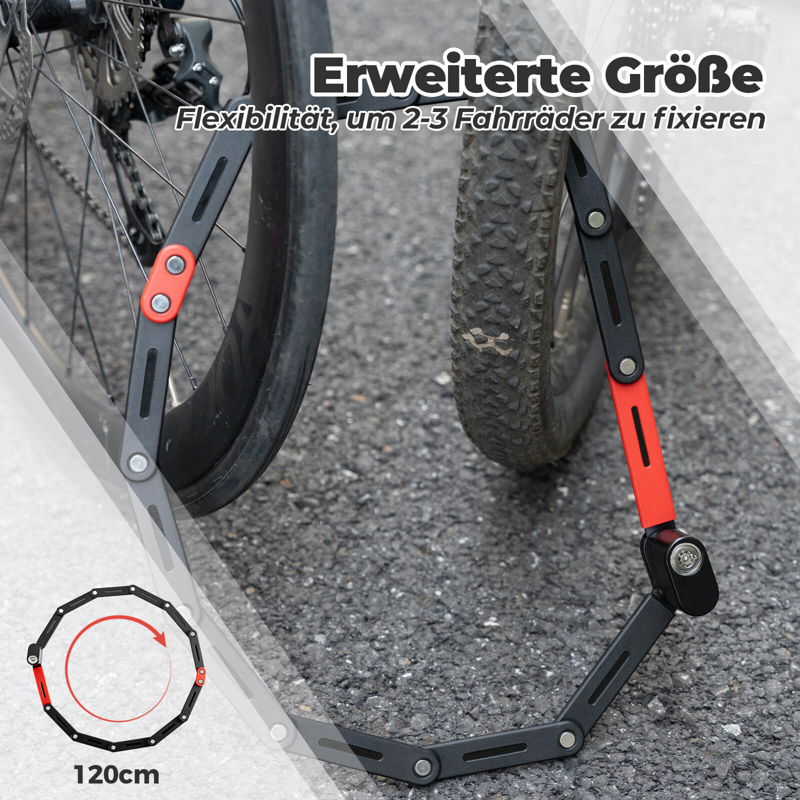 ROCKBROS Fahrrad Klapp - Fahrradschloss Robust Diebstahlschutz mit 2 Schlüsseln - Fahrradschloss ROCKBROS - EU - NooMii