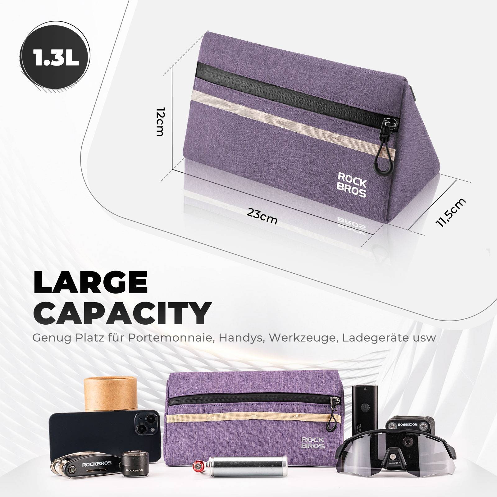 ROCKBROS Fahrrad Lenkertasche Fahrradtasche Fahrradkorb 6 Farbe ca. 1.3L - Fahrradtaschen ROCKBROS - EU - NooMii