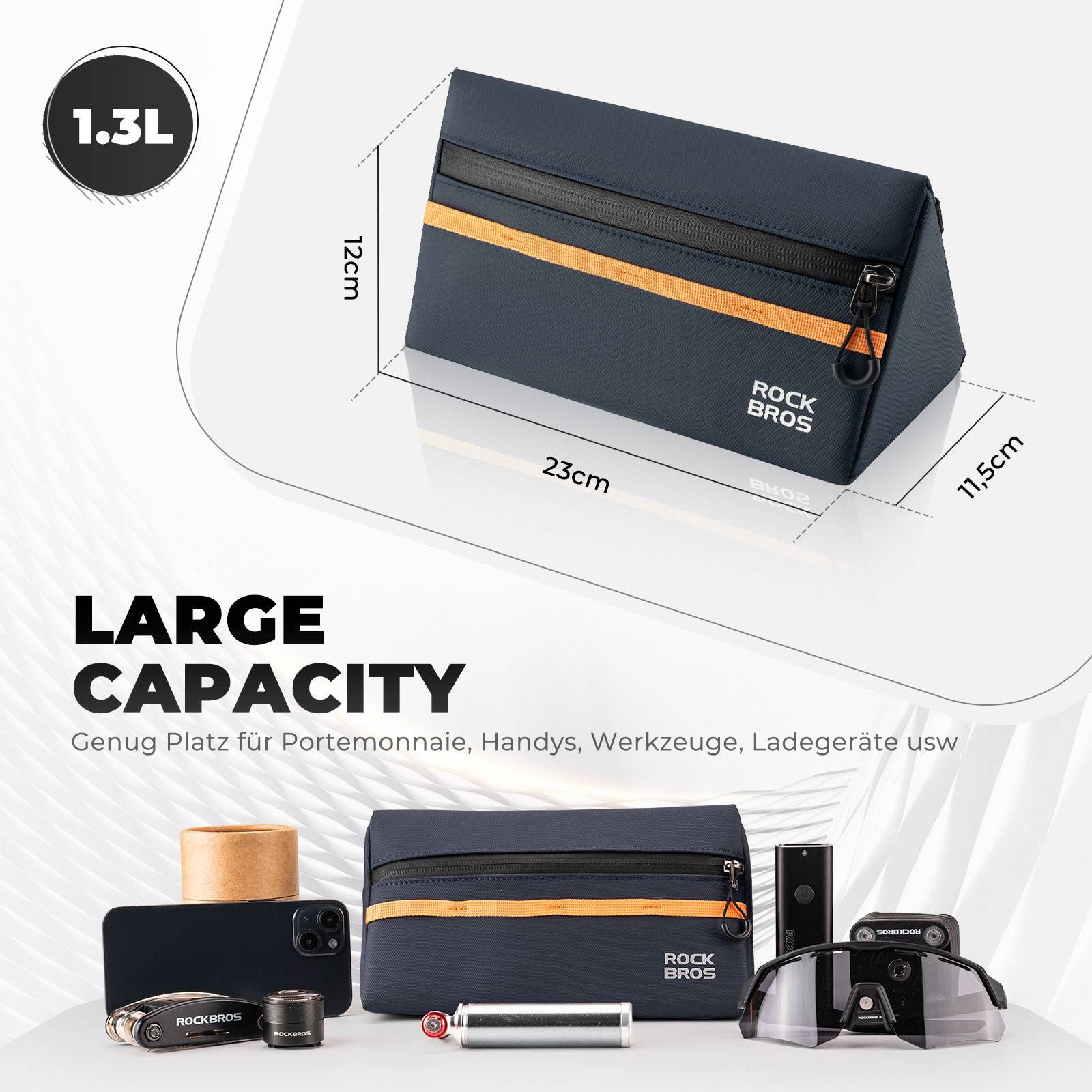 ROCKBROS Fahrrad Lenkertasche Fahrradtasche Fahrradkorb 6 Farbe ca. 1.3L - Fahrradtaschen ROCKBROS - EU - NooMii