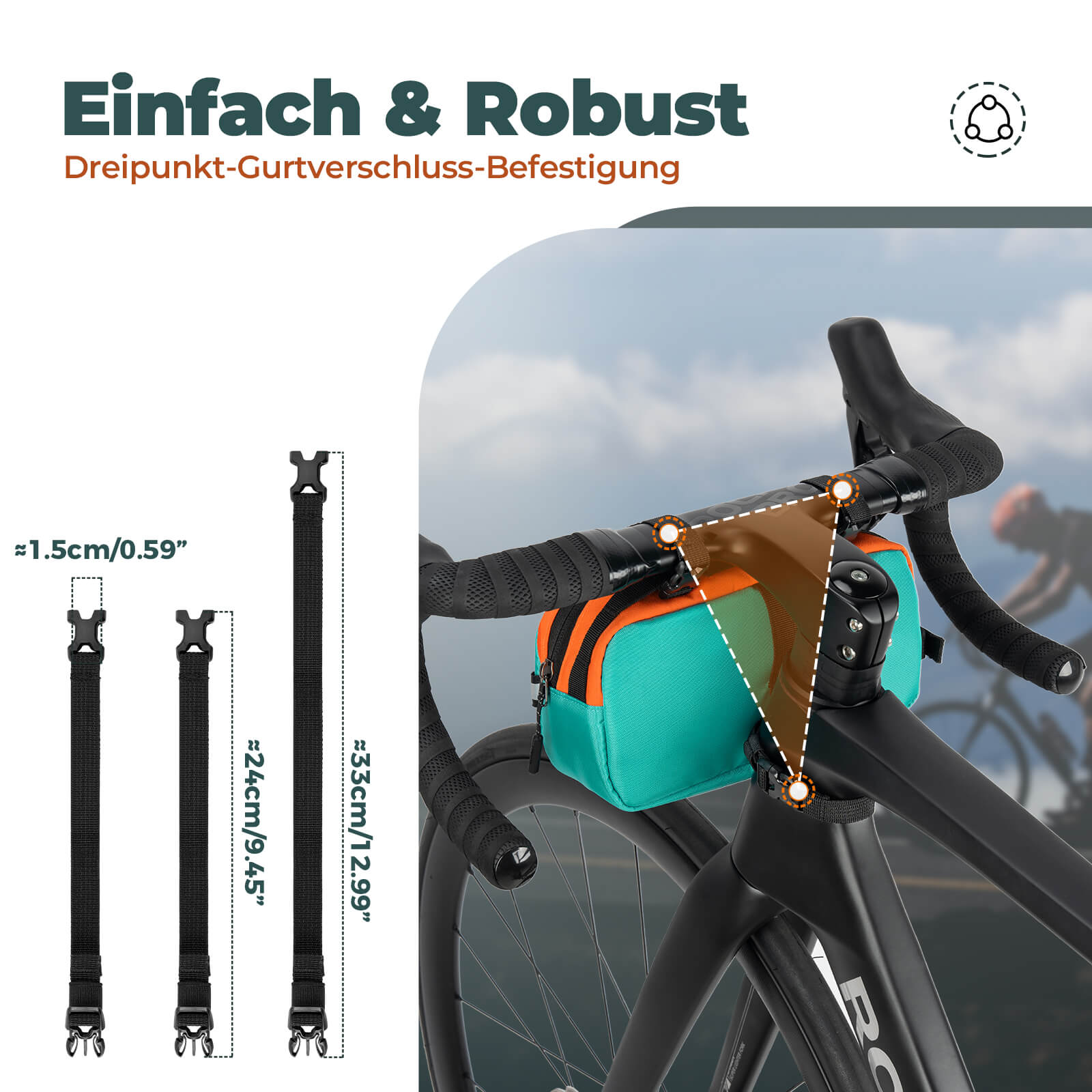 ROCKBROS Fahrrad Lenkertasche Fahrradtasche mit Schultergurt 2,5L Umhängetasche - Fahrradtaschen ROCKBROS - EU - NooMii