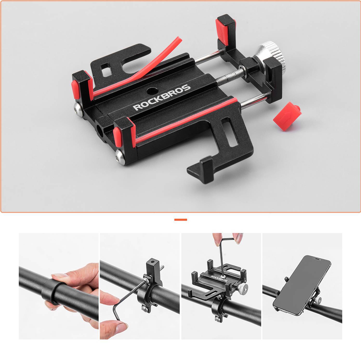 ROCKBROS Fahrrad Motorrad Handyhalterung mit 360 Rotation Clip - Fahrrad Handyhalterung ROCKBROS - EU - NooMii
