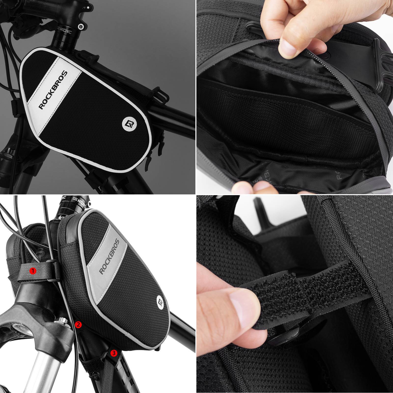 ROCKBROS Fahrrad Rahmentasche mit 360° drehbare Handyhalter 1,5 L BK - Fahrradtaschen ROCKBROS - EU - NooMii