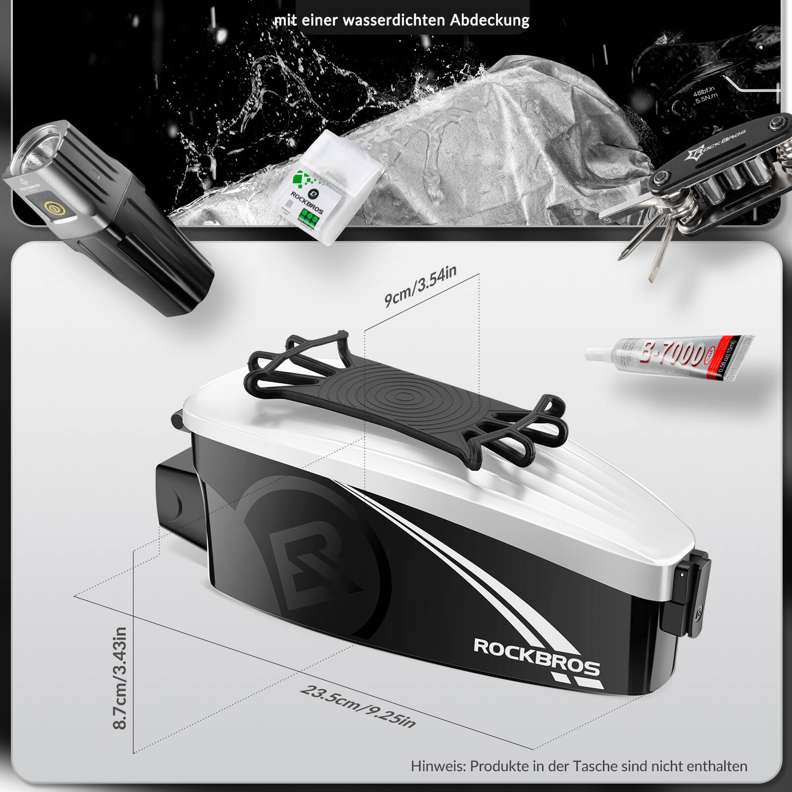ROCKBROS Fahrrad Rahmentasche Oberrohrtasche mit Regenschutz - Fahrradtaschen ROCKBROS - EU - NooMii