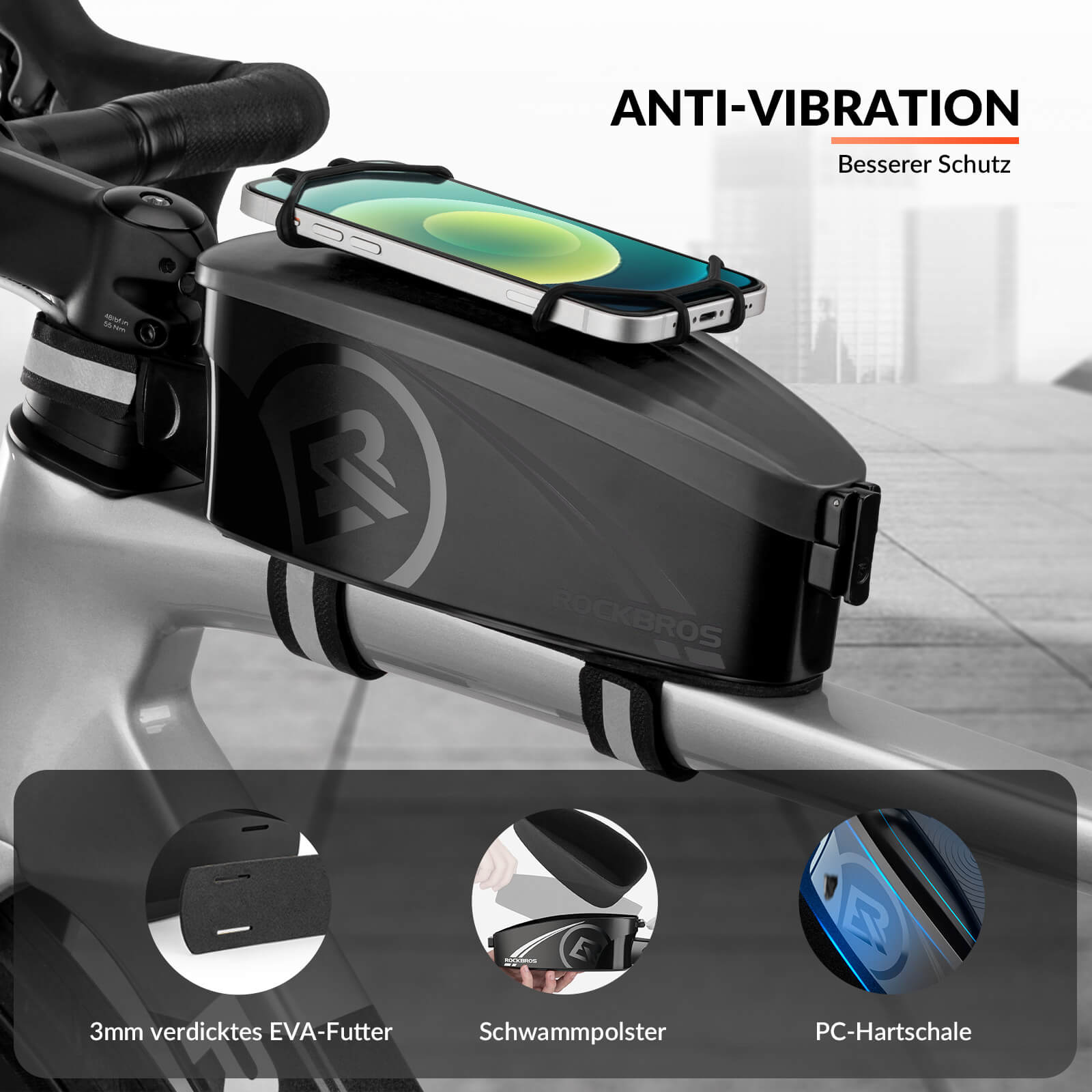 ROCKBROS Fahrrad Rahmentasche Oberrohrtasche mit Regenschutz - Fahrradtaschen ROCKBROS - EU - NooMii