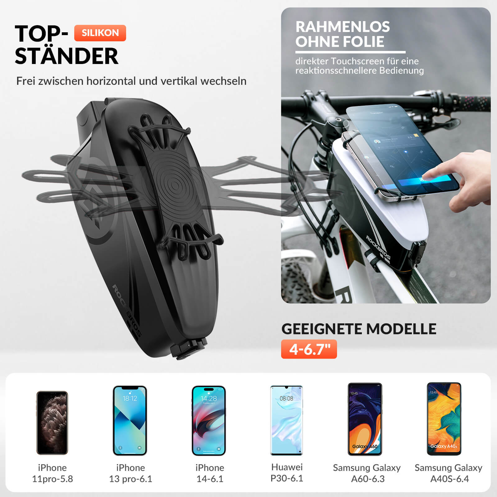 ROCKBROS Fahrrad Rahmentasche Oberrohrtasche mit Regenschutz - Fahrradtaschen ROCKBROS - EU - NooMii