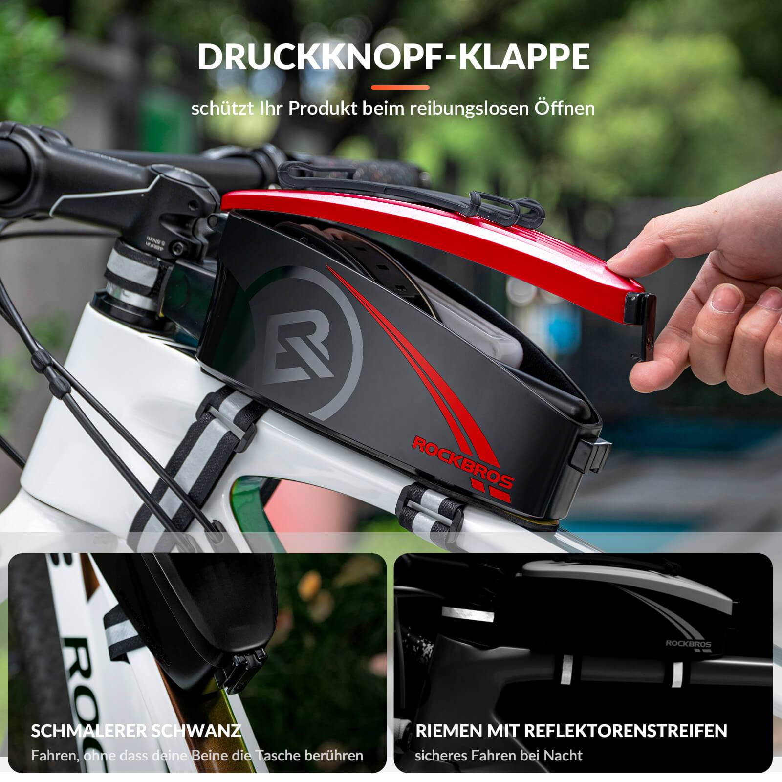 ROCKBROS Fahrrad Rahmentasche Oberrohrtasche mit Regenschutz - Fahrradtaschen ROCKBROS - EU - NooMii