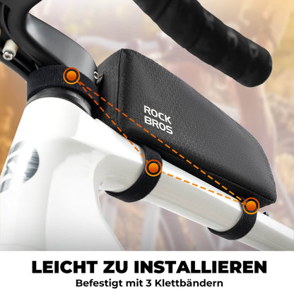 ROCKBROS Fahrrad Rahmentasche wasserabweisend Oberrohrtasche 0,9L Schwarz - Fahrradtaschen ROCKBROS - EU - NooMii