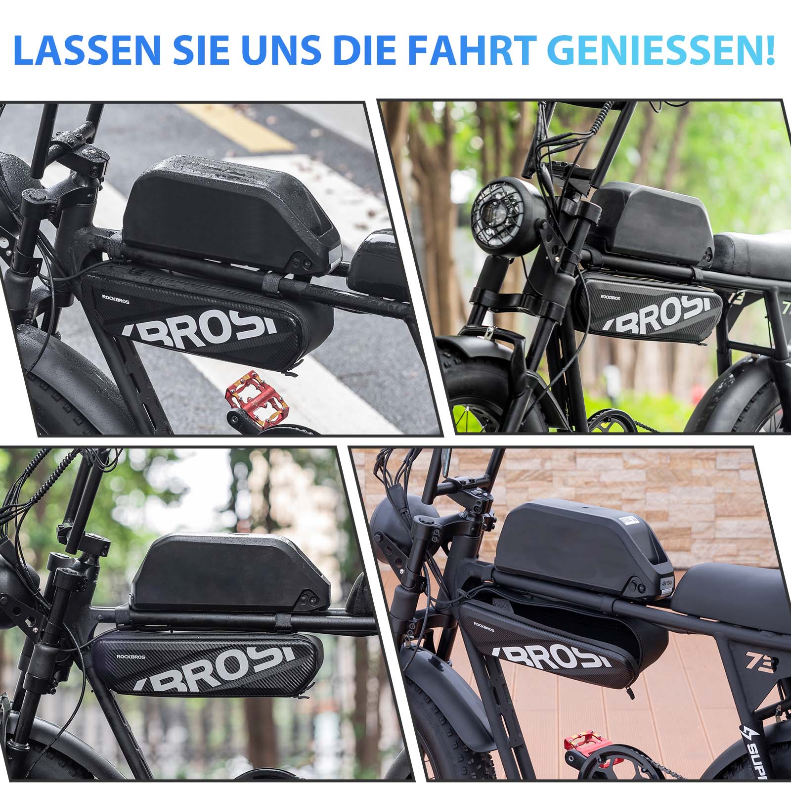 ROCKBROS Fahrrad Rahmentasche Wasserdicht Oberrohr Tasche 4.5L Schwarz - Fahrradtaschen ROCKBROS - EU - NooMii