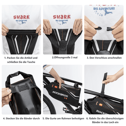 ROCKBROS Fahrrad Rahmentasche wasserdichte Dreiecktasche 3,5L Schwarz - Fahrradtaschen ROCKBROS - EU - NooMii