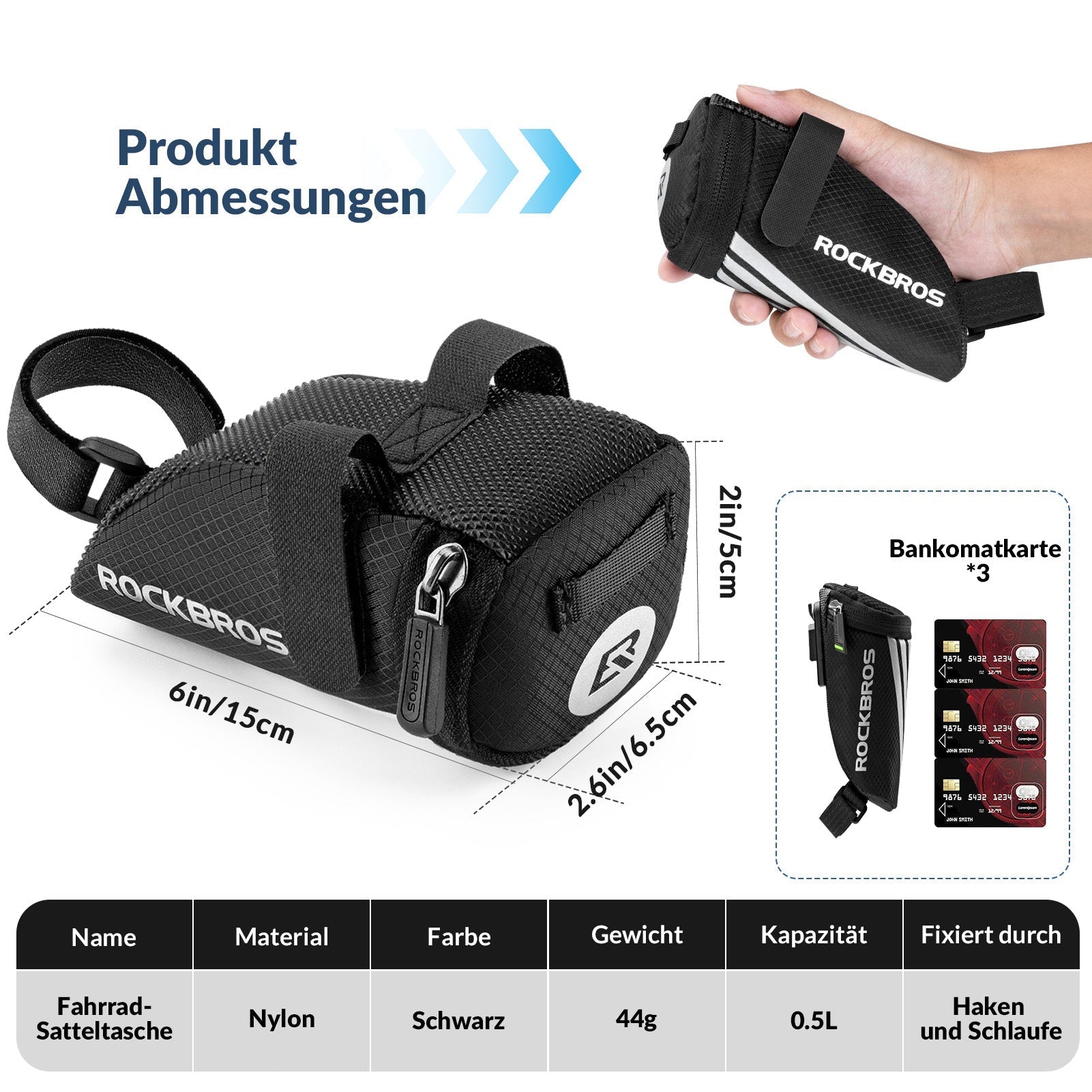 ROCKBROS Fahrrad Satteltasche für MTB/Rennrad/Faltrad Mini Portable - Fahrradtaschen ROCKBROS - EU - NooMii