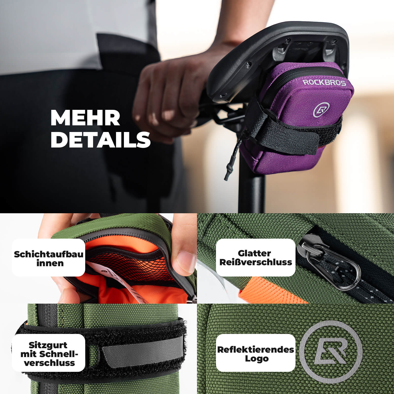 ROCKBROS Fahrrad Satteltasche Kompakte Aufbewahrungstasche Rennrad MTB - Fahrradtaschen ROCKBROS - EU - NooMii