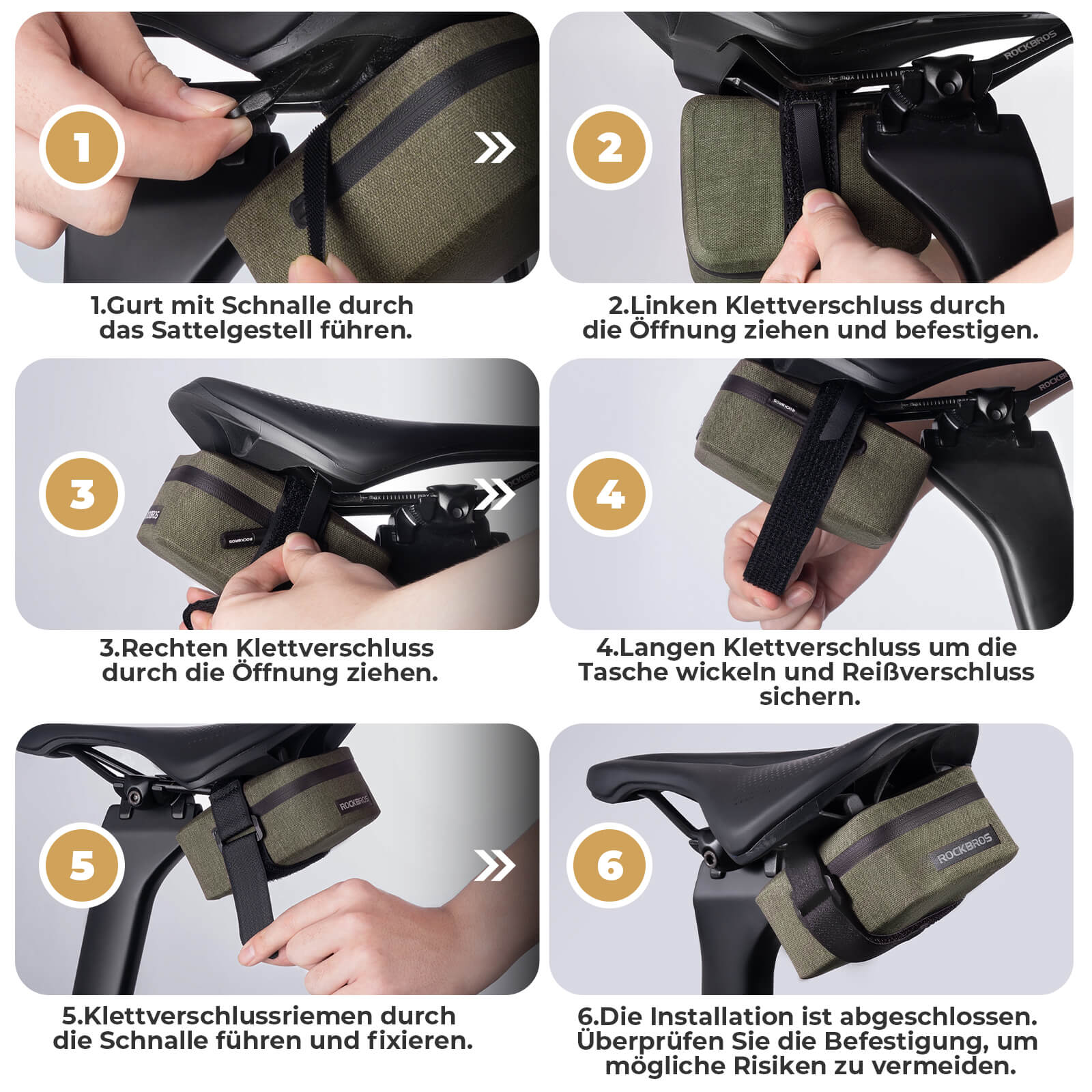 ROCKBROS Fahrrad Satteltasche Leicht Kompakt Wasserdicht Rennrad MTB - Fahrradtaschen ROCKBROS - EU - NooMii