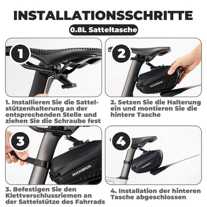 ROCKBROS Fahrrad Satteltasche mit Schutzblech Wasserabweisend 1,3L/0.8L - Fahrradtaschen ROCKBROS - EU - NooMii