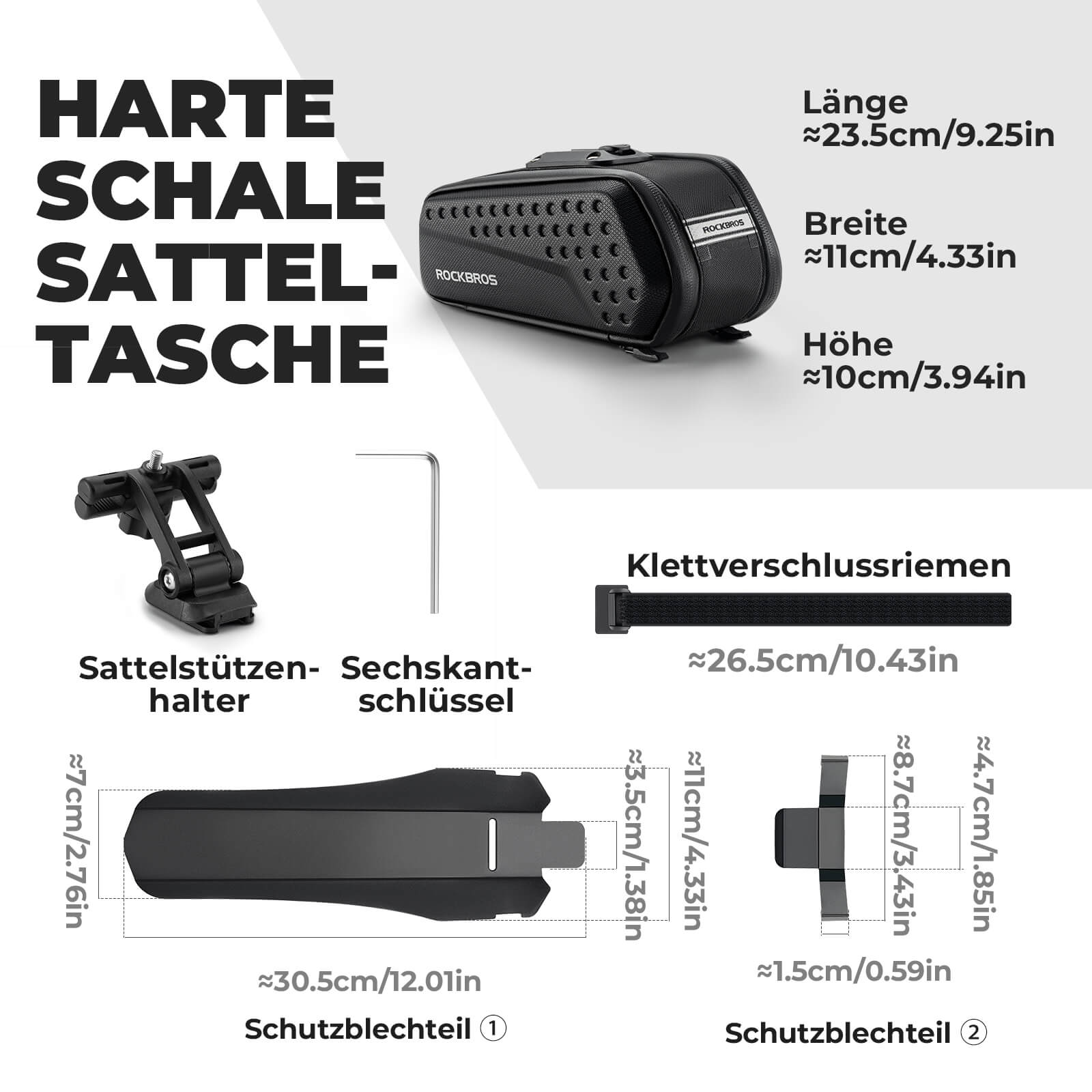 ROCKBROS Fahrrad Satteltasche mit Schutzblech Wasserabweisend 1,3L/0.8L - Fahrradtaschen ROCKBROS - EU - NooMii