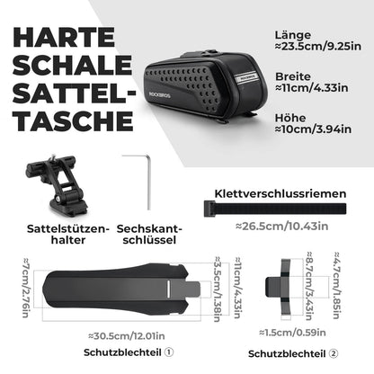 ROCKBROS Fahrrad Satteltasche mit Schutzblech Wasserabweisend 1,3L/0.8L - Fahrradtaschen ROCKBROS - EU - NooMii