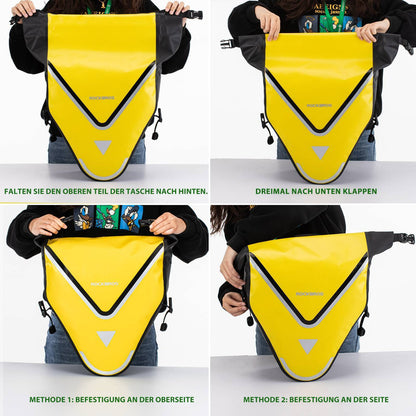 ROCKBROS Fahrrad Transporttasche 100% wasserdichte mit Schultergurt 20L Gelb/Schwarz Gold - Fahrradtaschen ROCKBROS - EU - NooMii