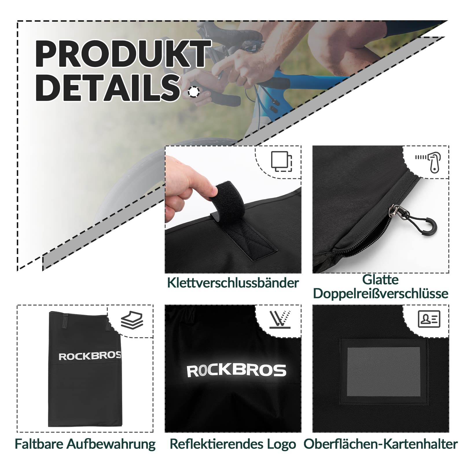 ROCKBROS Fahrrad Transporttasche Wasserdichte Tragetasche für Fahrräder bis 26 Zoll - Transporttasche ROCKBROS - EU - NooMii