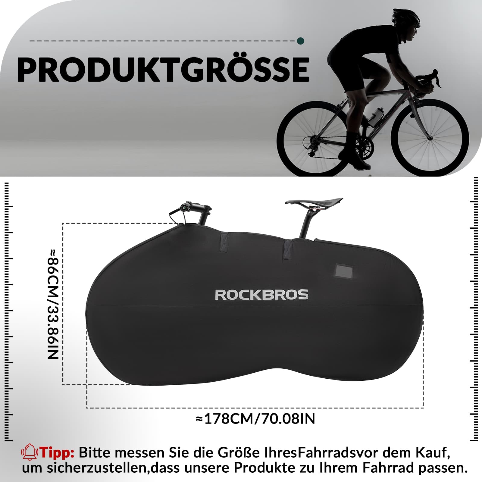 ROCKBROS Fahrrad Transporttasche Wasserdichte Tragetasche für Fahrräder bis 26 Zoll - Transporttasche ROCKBROS - EU - NooMii