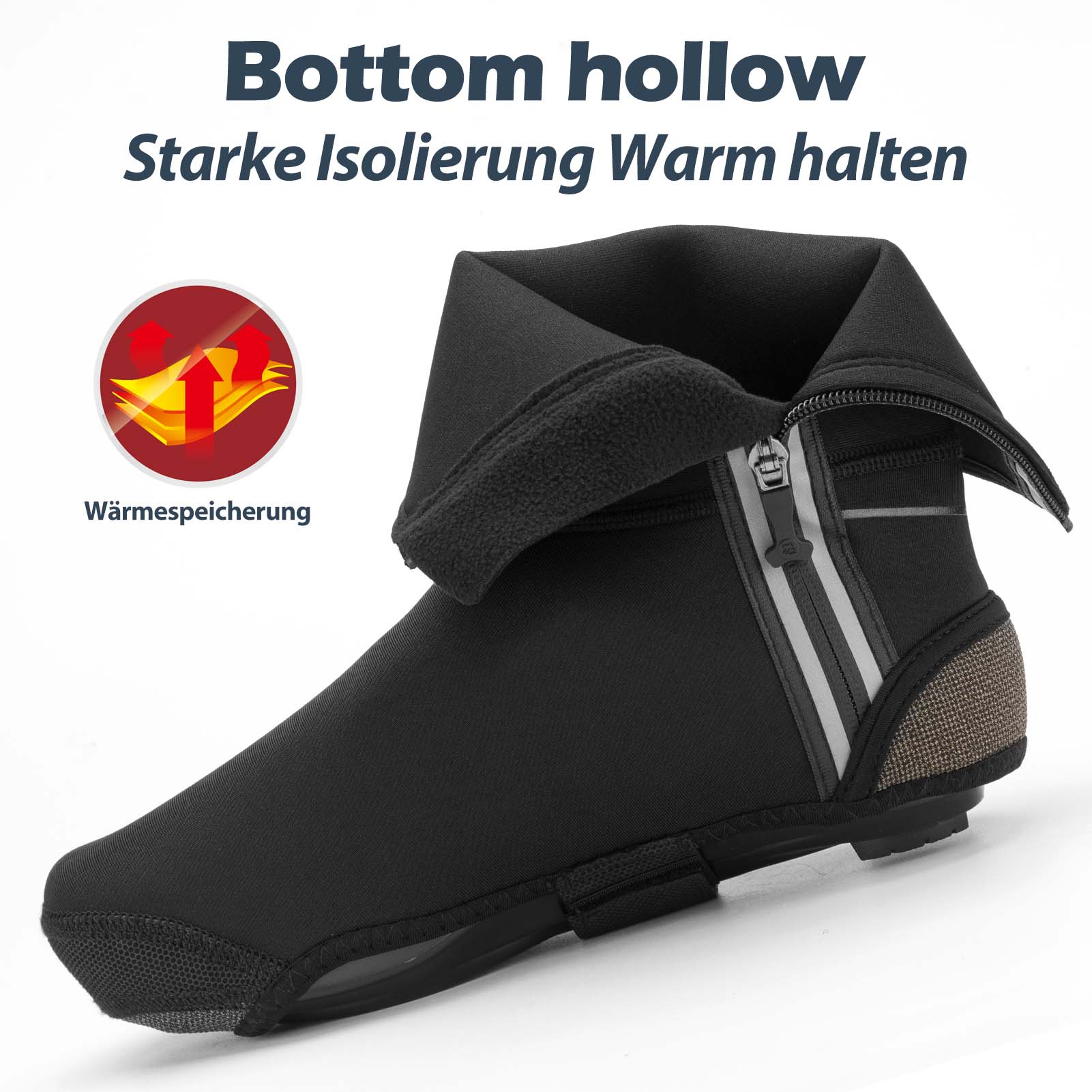 ROCKBROS Fahrrad Überschuhe Winter warm Überzieher für Radsport Schwarz - Fahrrad Überschuhe ROCKBROS - EU - NooMii