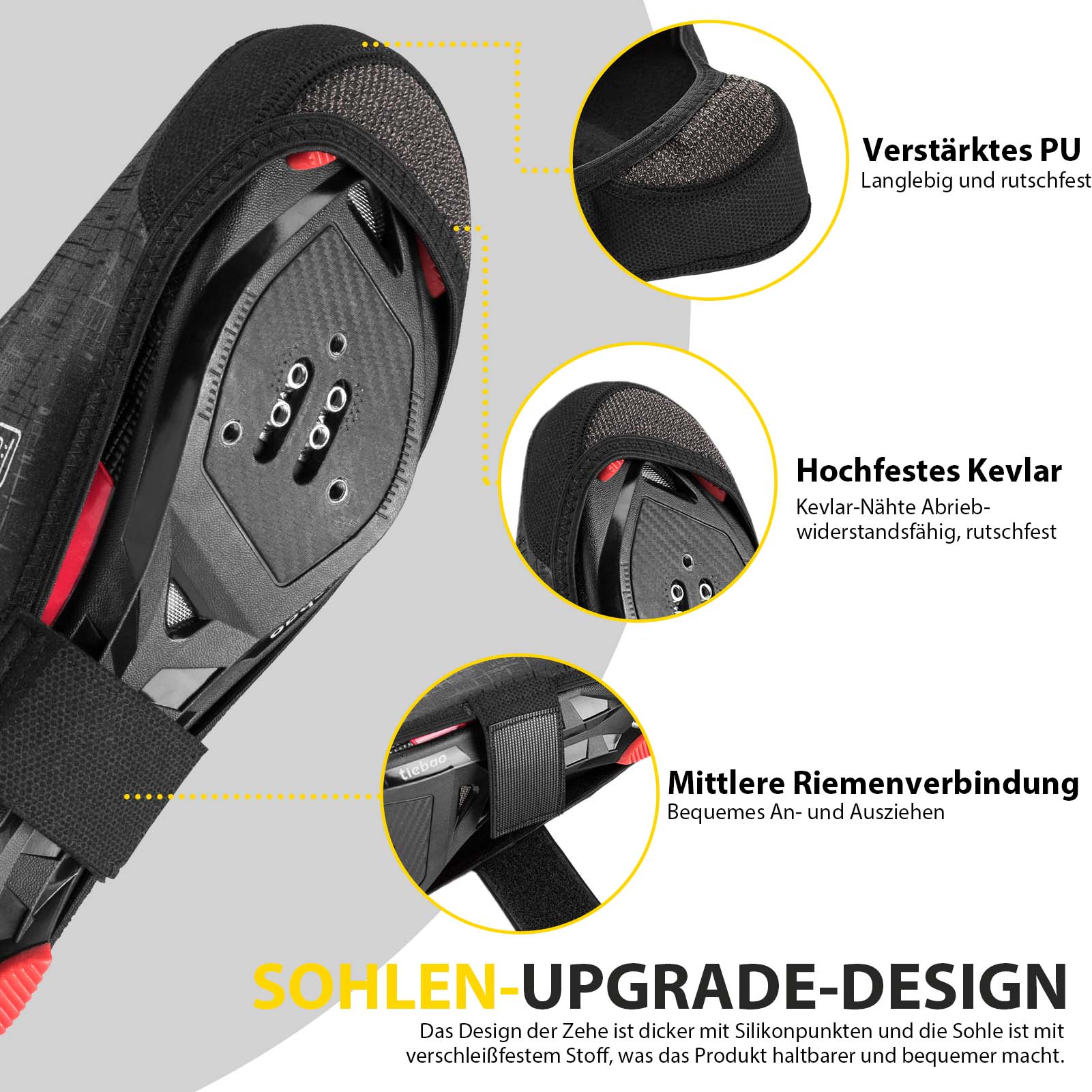 ROCKBROS Fahrrad Überzieher Windfest Wasserabweisend Überschuhe Rennrad MTB Schwarz - Fahrrad Überschuhe ROCKBROS - EU - NooMii