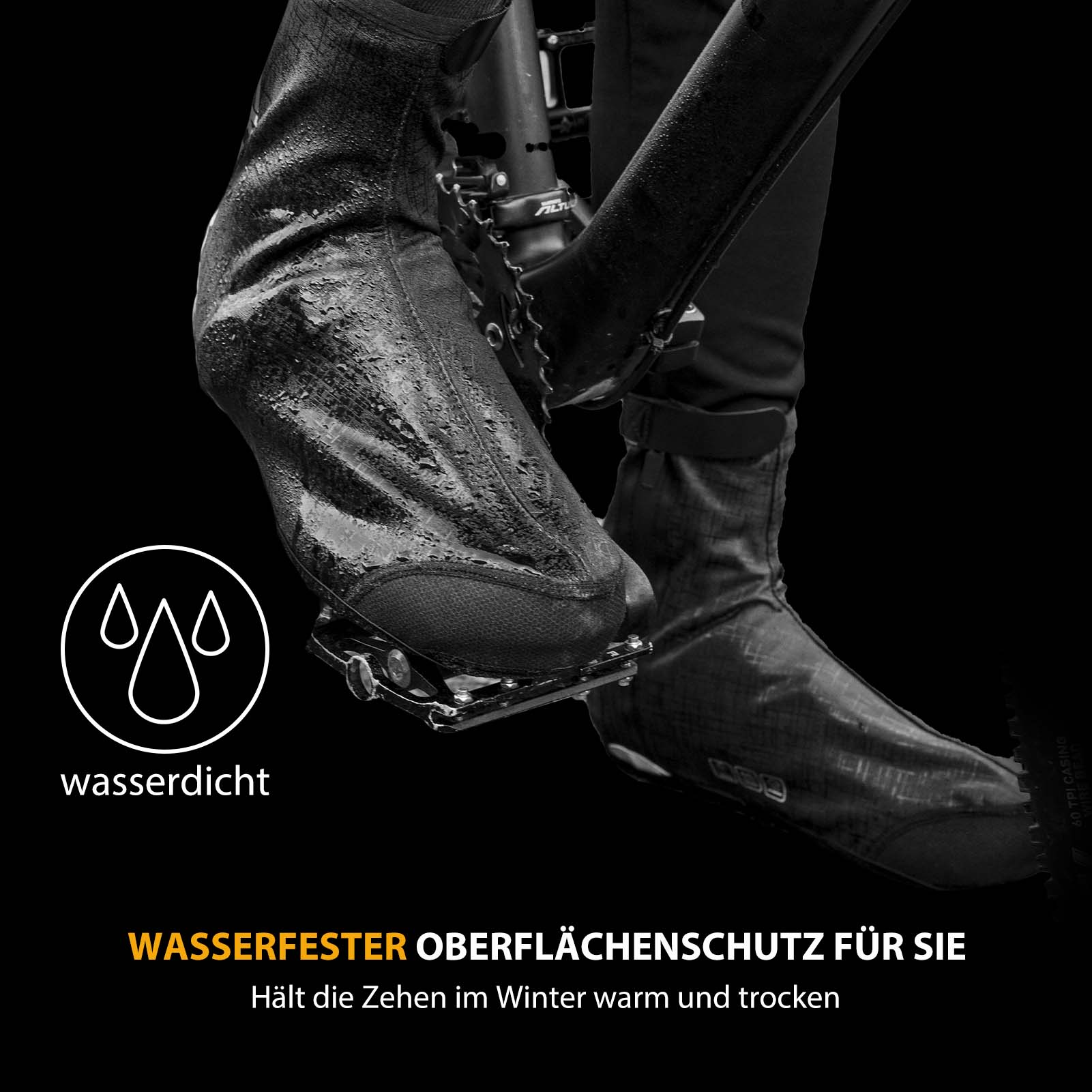 ROCKBROS Fahrrad Überzieher Windfest Wasserabweisend Überschuhe Rennrad MTB Schwarz - Fahrrad Überschuhe ROCKBROS - EU - NooMii