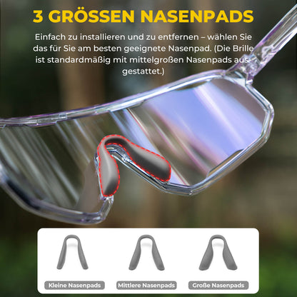 ROCKBROS Fahrradbrille Polarisierte Sonnenbrille UV - Schutz Wechsel - Nasenpads Damen/Herren - Fahrradbrille ROCKBROS - EU - NooMii