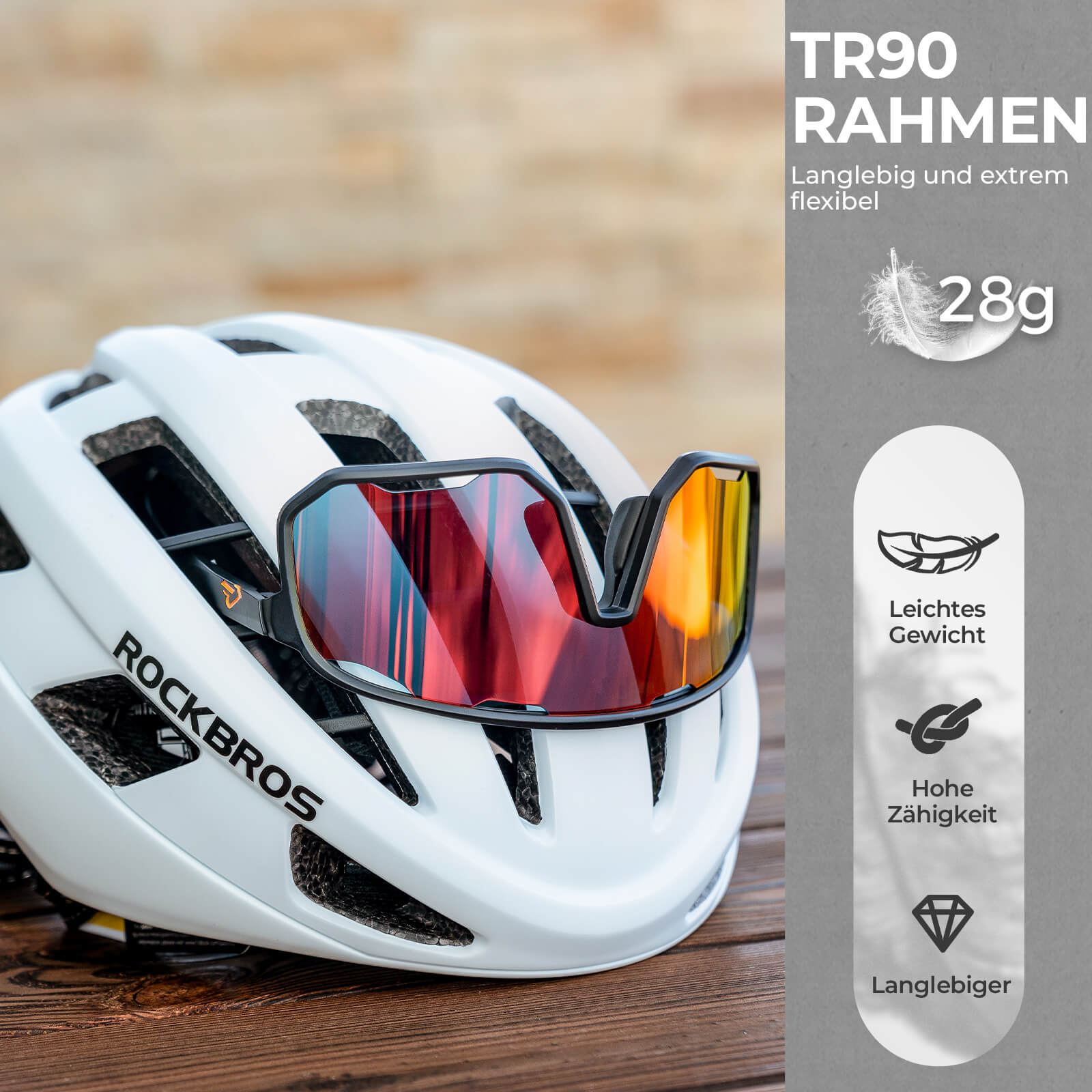 ROCKBROS Fahrradbrille Polarisierte Sonnenbrille UV - Schutz Wechsel - Nasenpads Damen/Herren - Fahrradbrille ROCKBROS - EU - NooMii