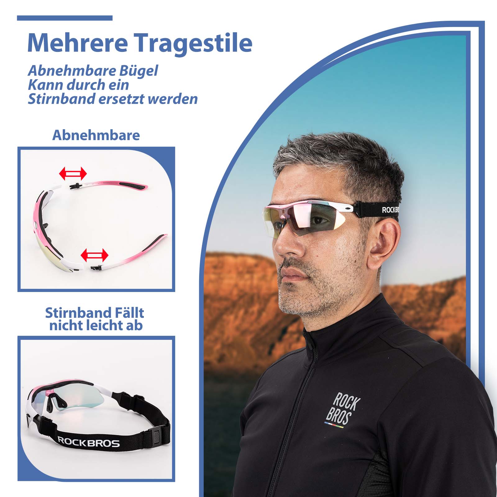 ROCKBROS Fahrradbrille Selbsttönend Brille Sonnenbrille UV 400 Schutz - Fahrradbrille ROCKBROS - EU - NooMii