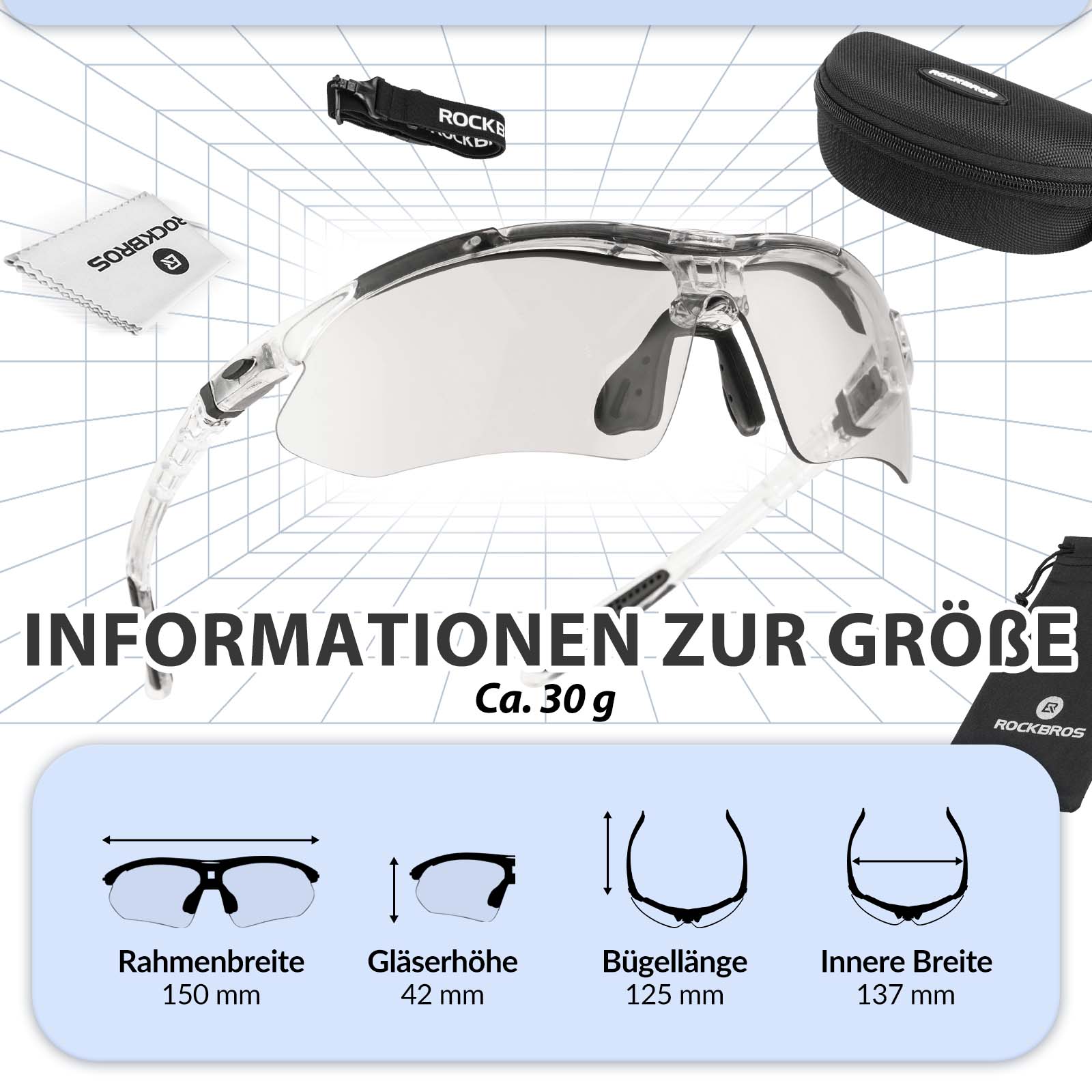 ROCKBROS Fahrradbrille Selbsttönend Brille Sonnenbrille UV 400 Schutz - Fahrradbrille ROCKBROS - EU - NooMii