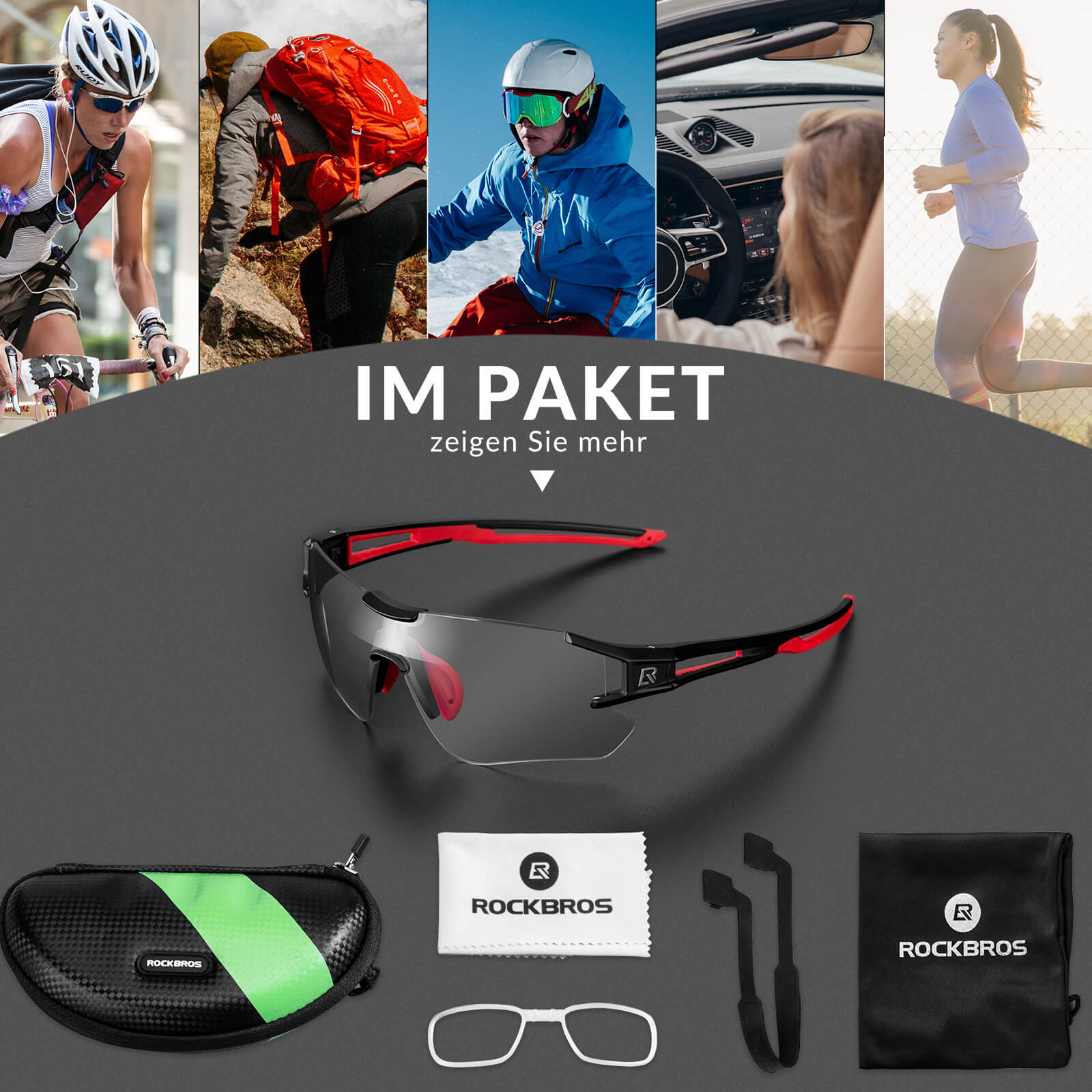 ROCKBROS Fahrradbrille Selbsttönend für Damen & Herren mit UV400 Schutz - Fahrradbrille ROCKBROS - EU - NooMii