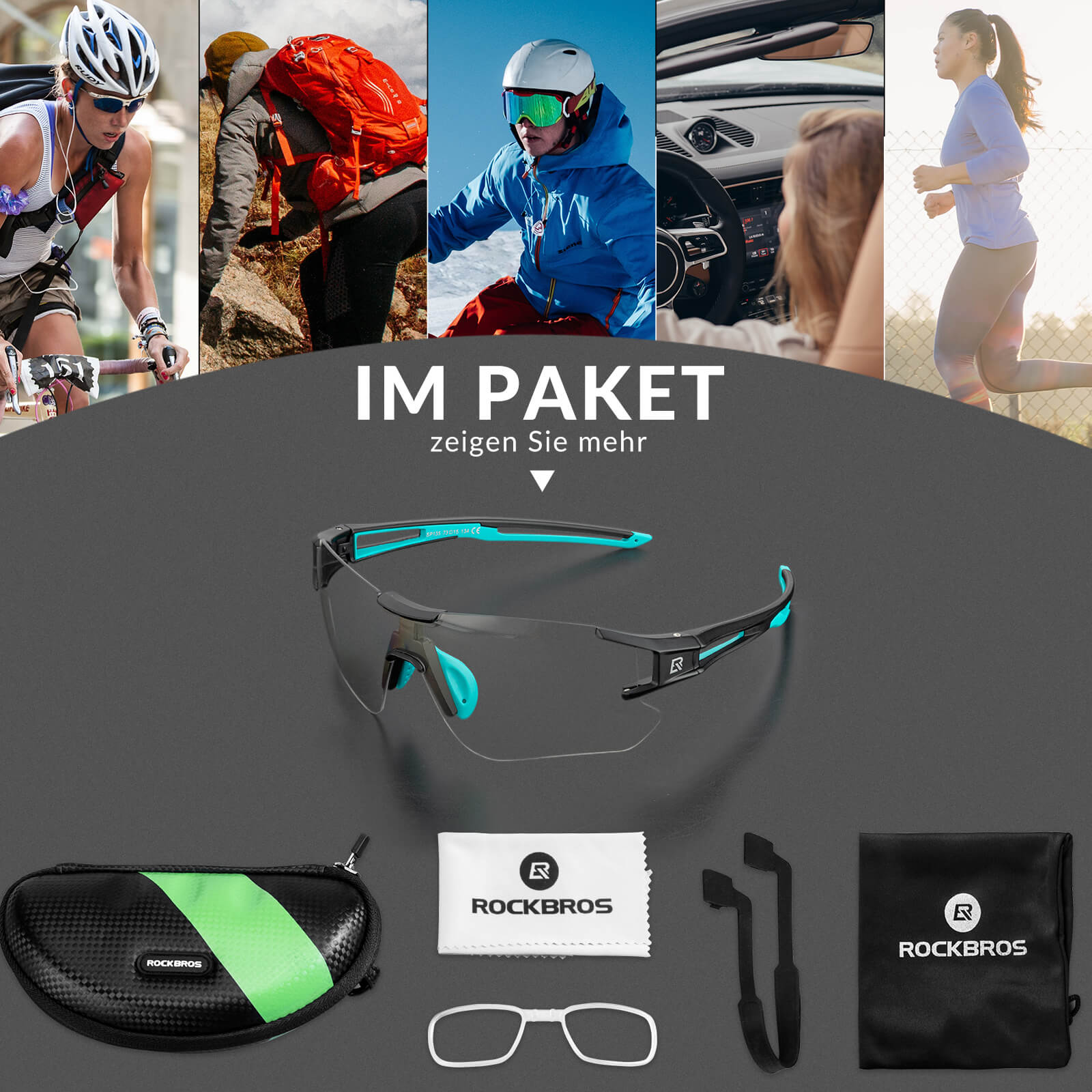 ROCKBROS Fahrradbrille Selbsttönend für Damen & Herren mit UV400 Schutz - Fahrradbrille ROCKBROS - EU - NooMii