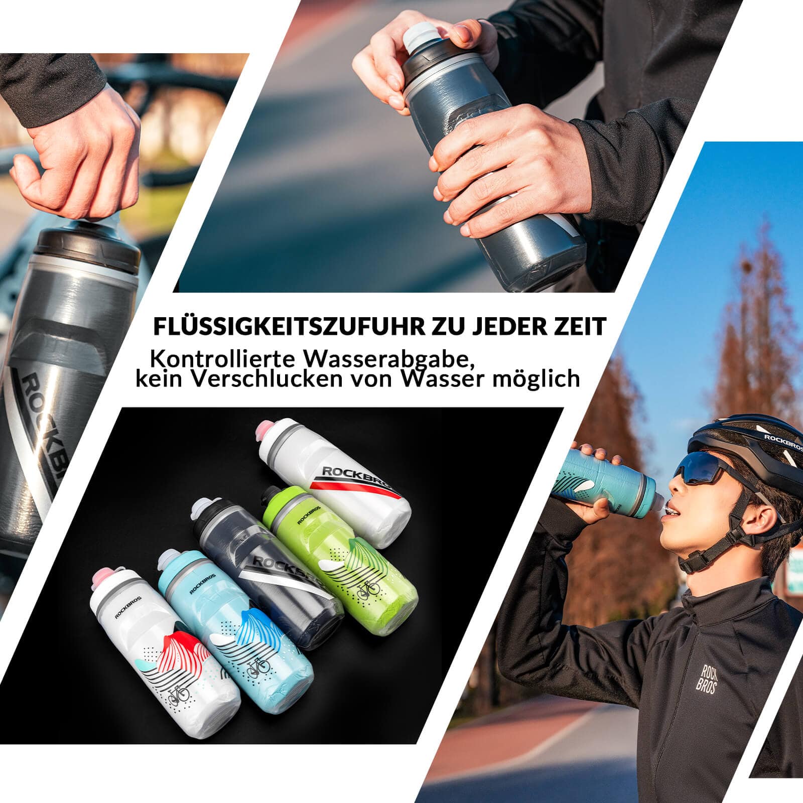 ROCKBROS Fahrradflasche 620 ml Sportflasche mit 5 Stunden Kühlhaltefunktion - Fahrradflasche ROCKBROS - EU - NooMii