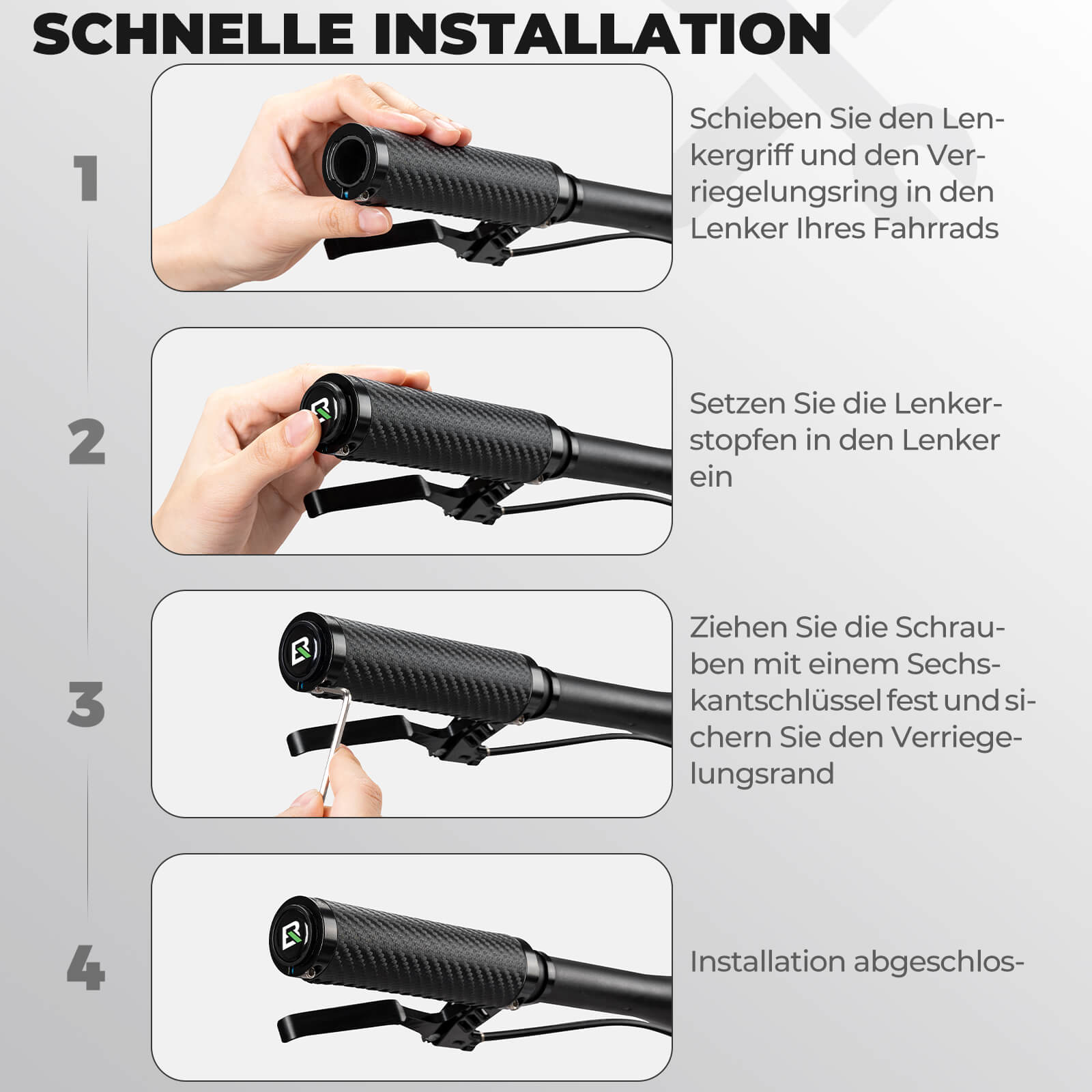 ROCKBROS Fahrradgriffe Kohlenstoffmuster Lenkergriffe Rutschfest 22,2mm - Fahrradgriffe ROCKBROS - EU - NooMii
