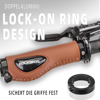 ROCKBROS Fahrradgriffe Ledergriffe für Lenker mit 22,2 mm Durchmesser - Fahrradgriffe ROCKBROS - EU - NooMii