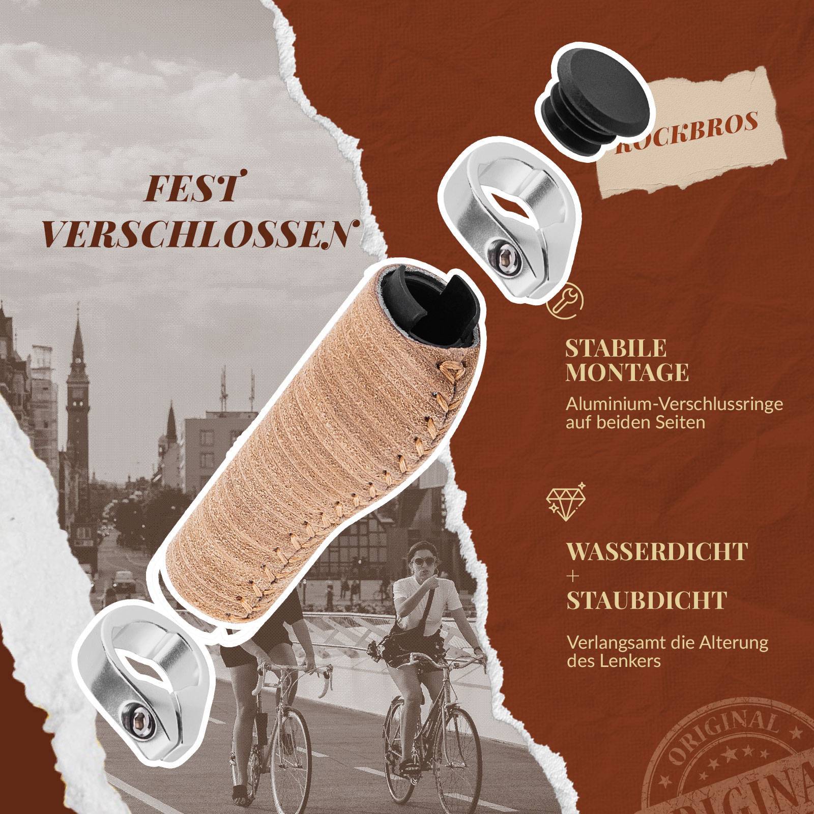 ROCKBROS Fahrradgriffe MTB Retro Lenkergriffe Ergonomisch Design - Fahrradgriffe ROCKBROS - EU - NooMii