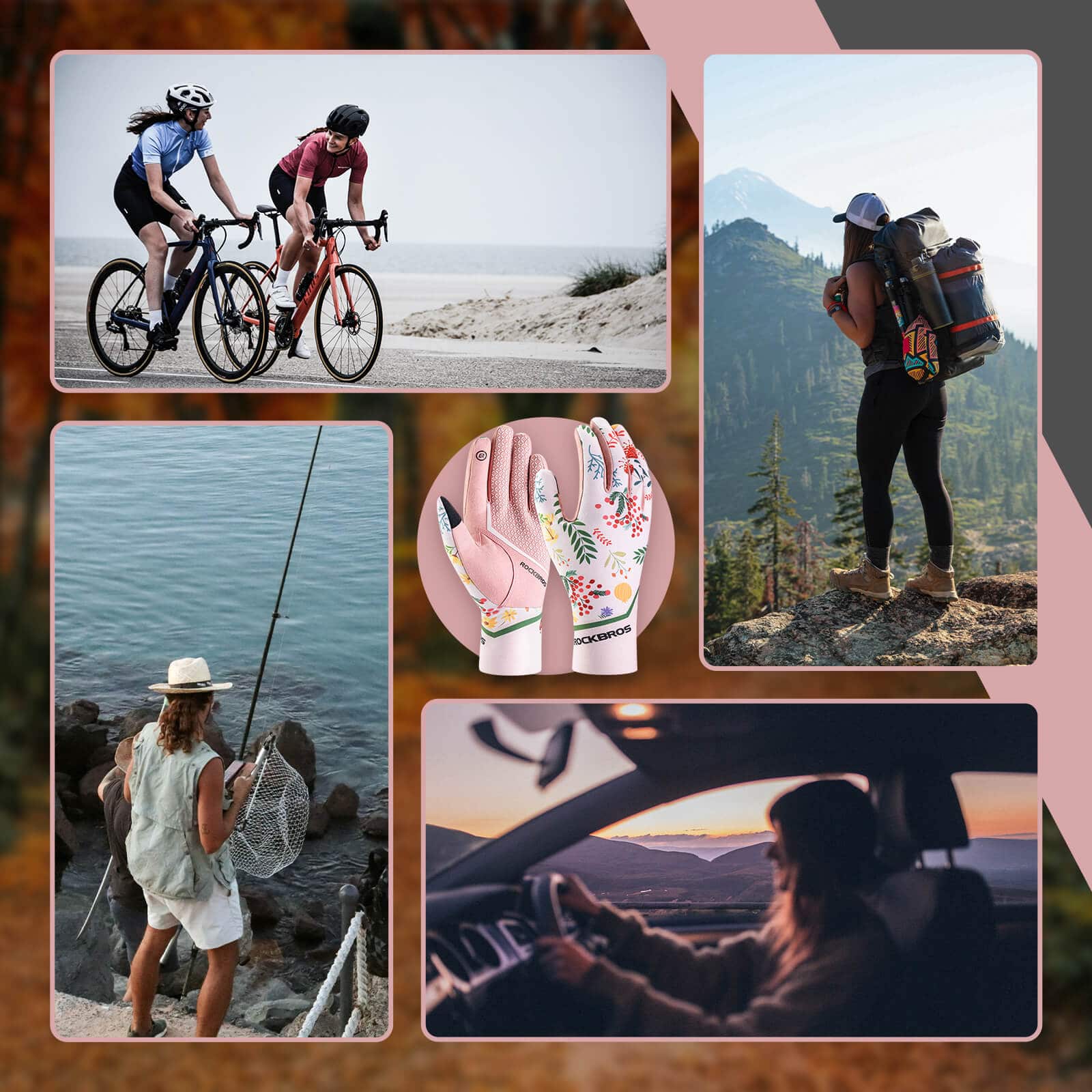ROCKBROS Fahrradhandschuhe Damen Winddicht Handschuhe Touchscreen Atmungsaktiv - Fahrradhandschuhe ROCKBROS - EU - NooMii